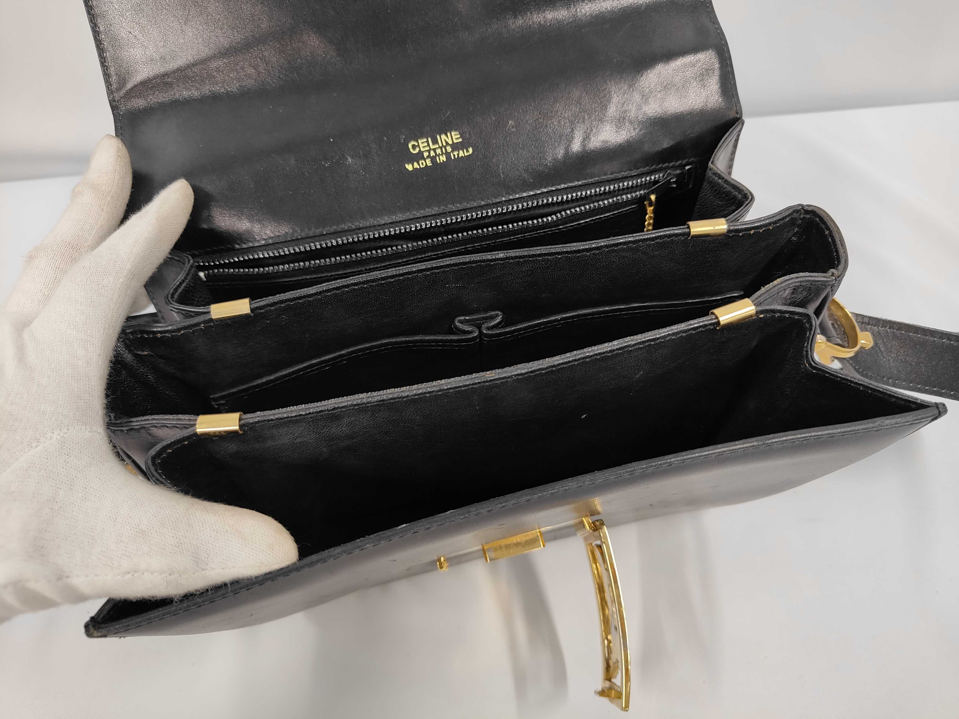 Shoulder Bag, Leather, Black, Horse Carriage Hardware, Gold Shoulder Bag — view 9