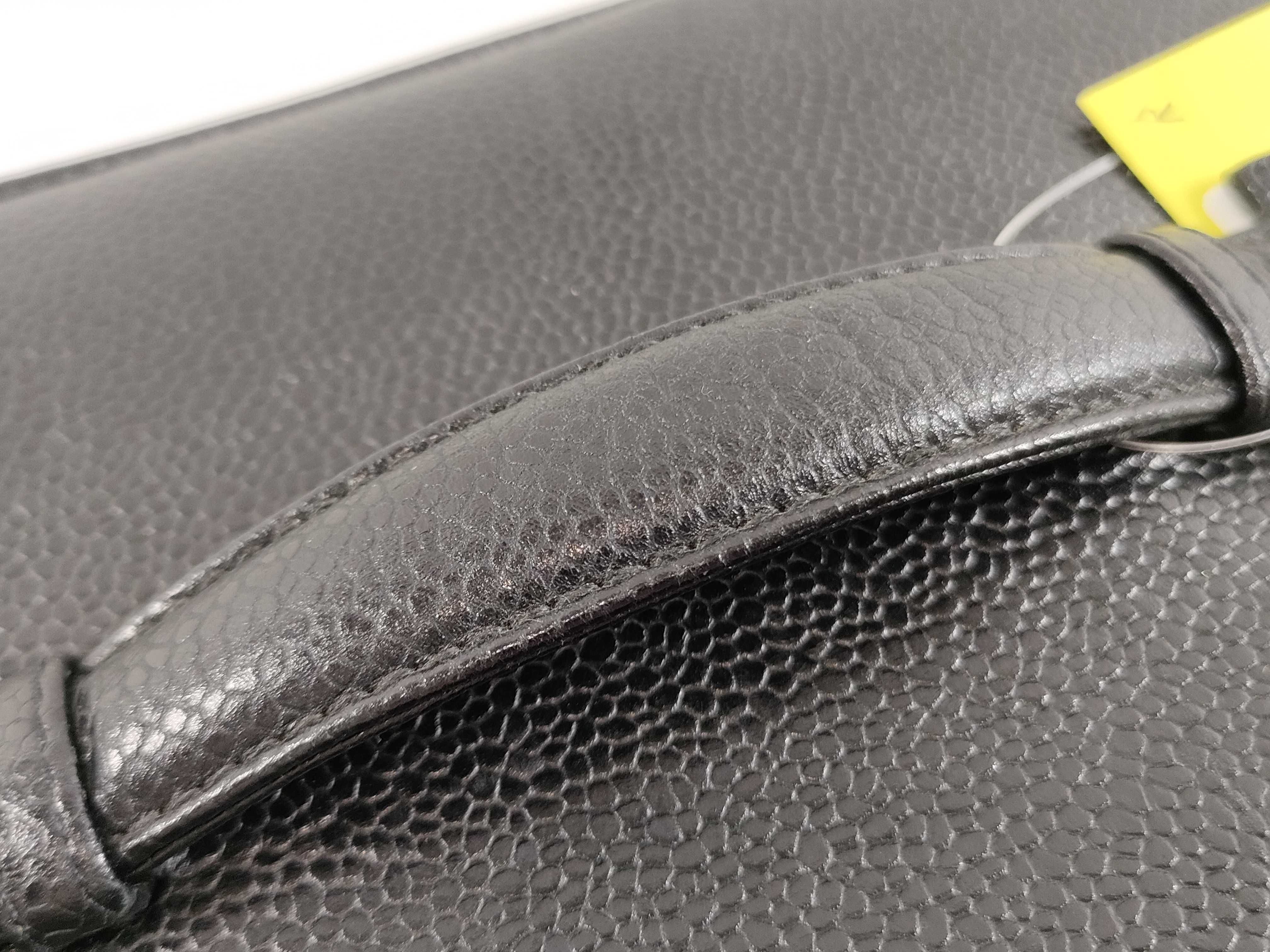 Caviar Skin Vanity Bag, Horizontal, Black, with Seal/Guarantee Card. — view 4