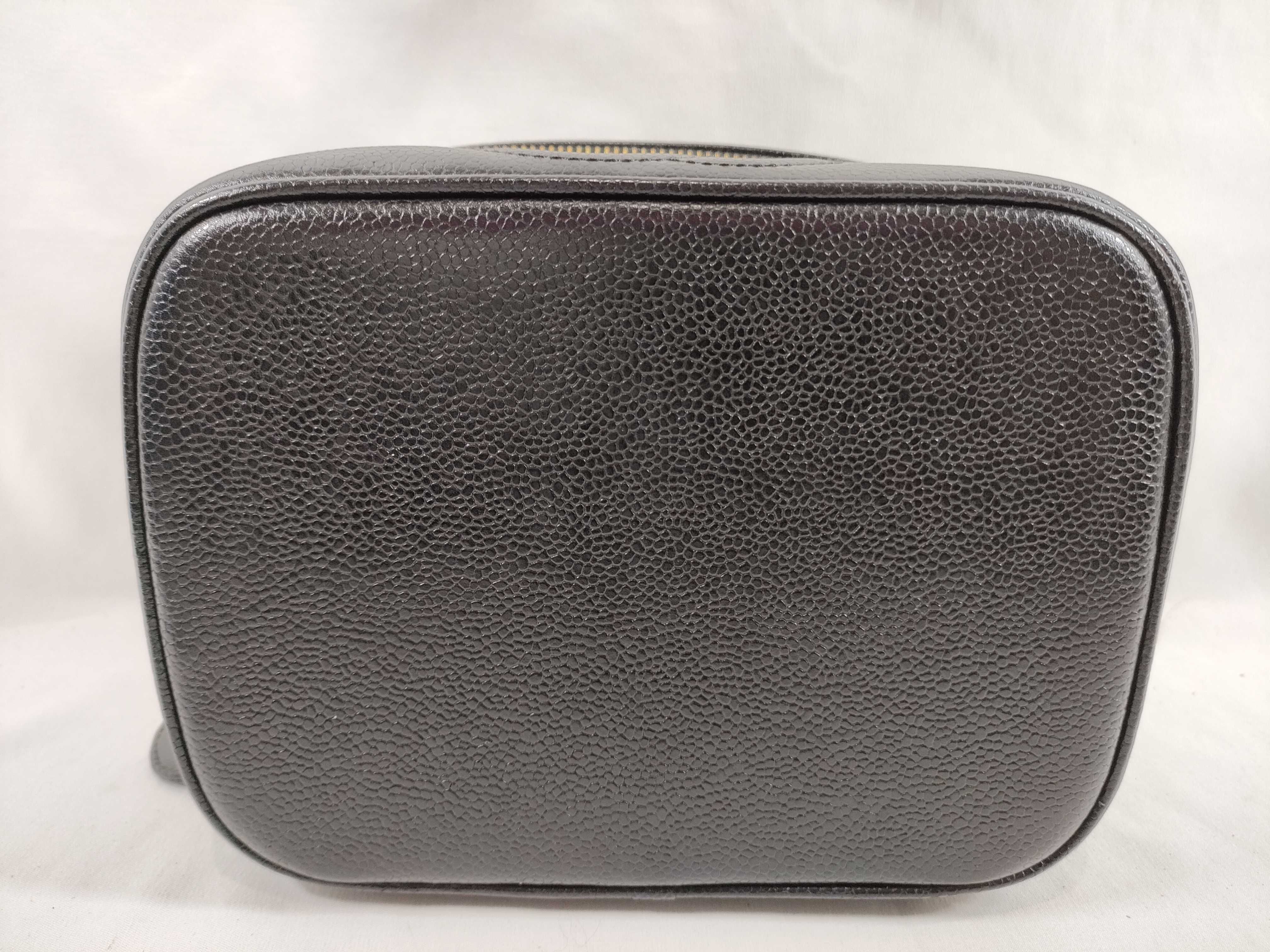 Caviar Skin Vanity Bag, Horizontal, Black, with Seal/Guarantee Card. — view 7