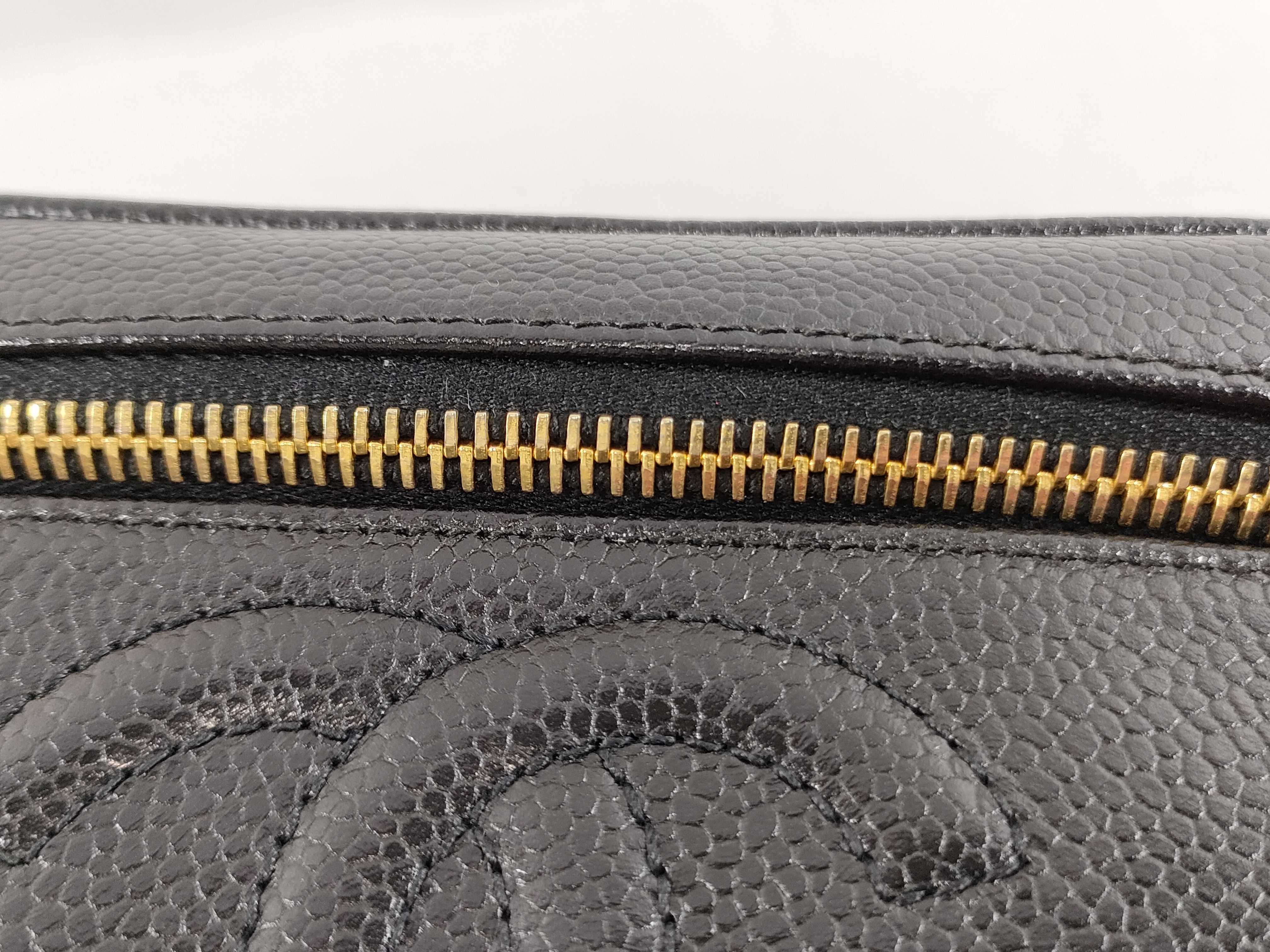 Caviar Skin Vanity Bag, Horizontal, Black, with Seal/Guarantee Card. — view 8