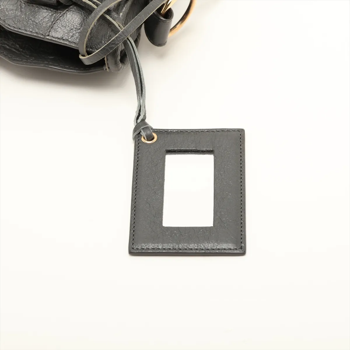 Classic Mini City Leather 2-Way Handbag, Gray, 300295, with Mirror — view 12