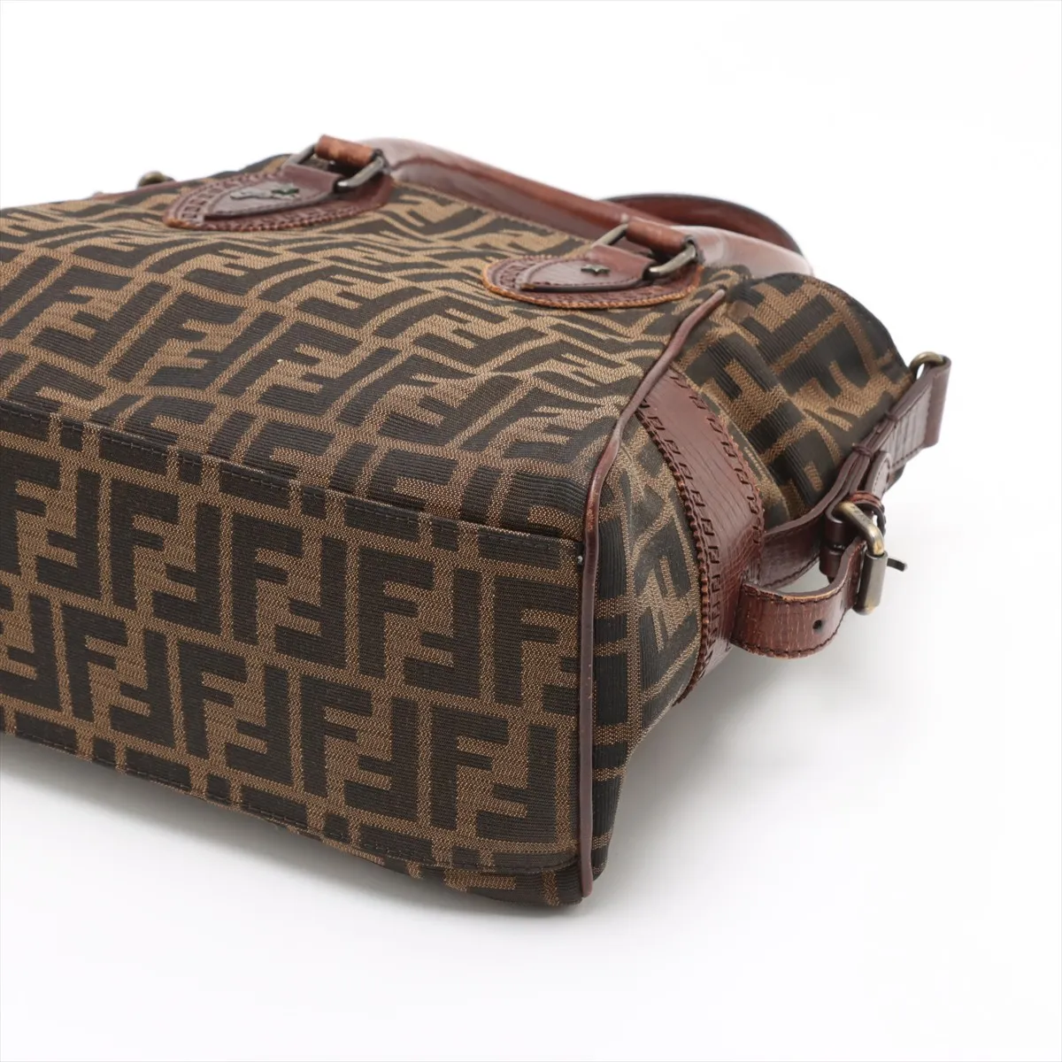 Zucca Canvas x Leather Handbag Brown 8BN157 — view 3