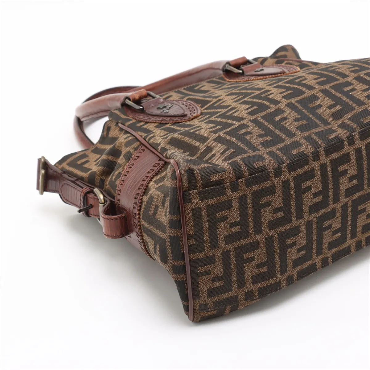 Zucca Canvas x Leather Handbag Brown 8BN157 — view 4