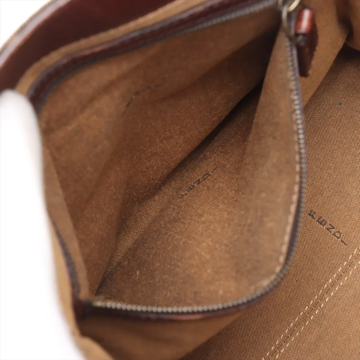 Zucca Canvas x Leather Handbag Brown 8BN157 — view 8
