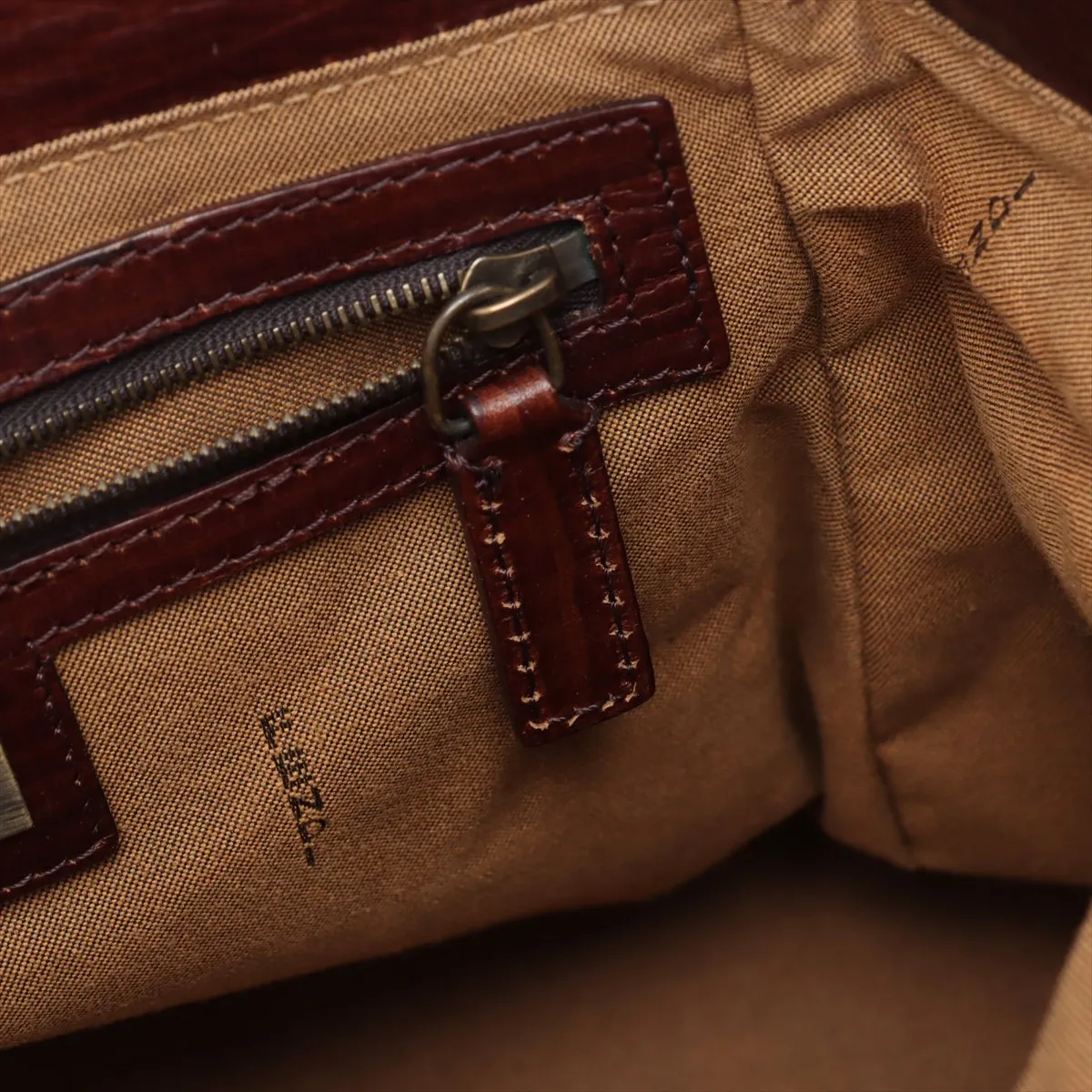 Zucca Canvas x Leather Handbag Brown 8BN157 — view 10