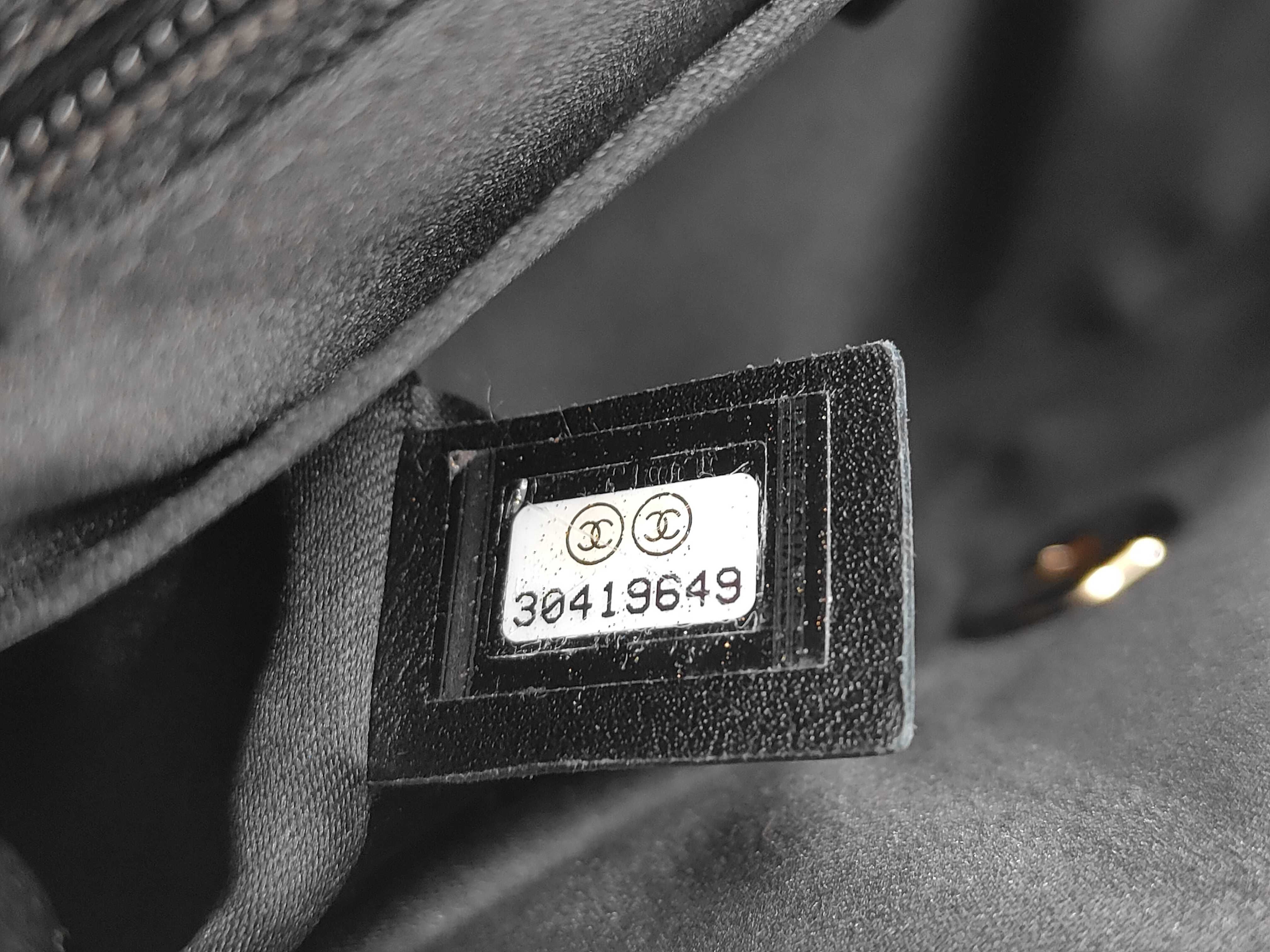 Mini Matelassé Lambskin Pearl Chain Flap Bag, Black, Serial Number 30s, Shoulder Bag — view 7