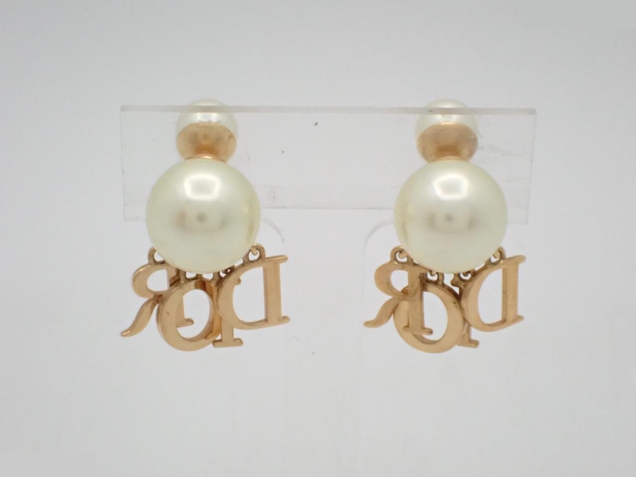 Tribal earrings with Dior logo and rhinestones — view 2
