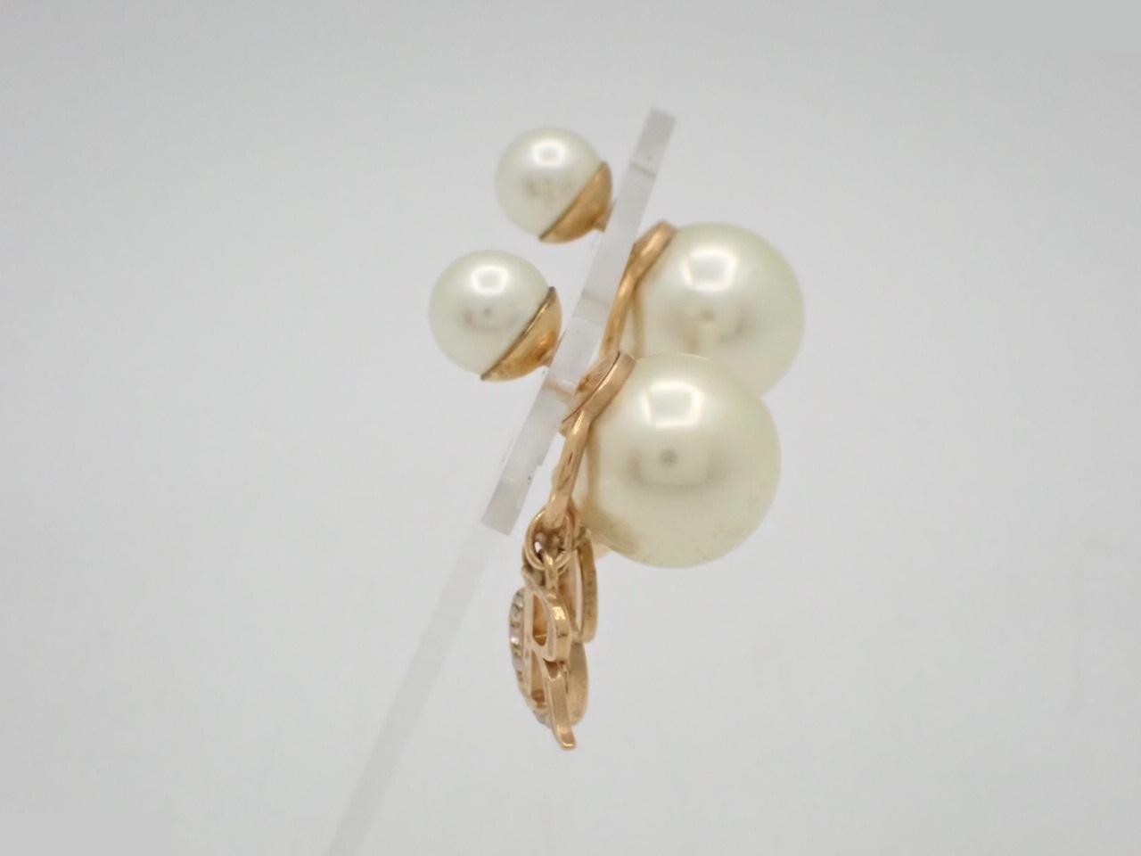 Tribal earrings with Dior logo and rhinestones — view 3