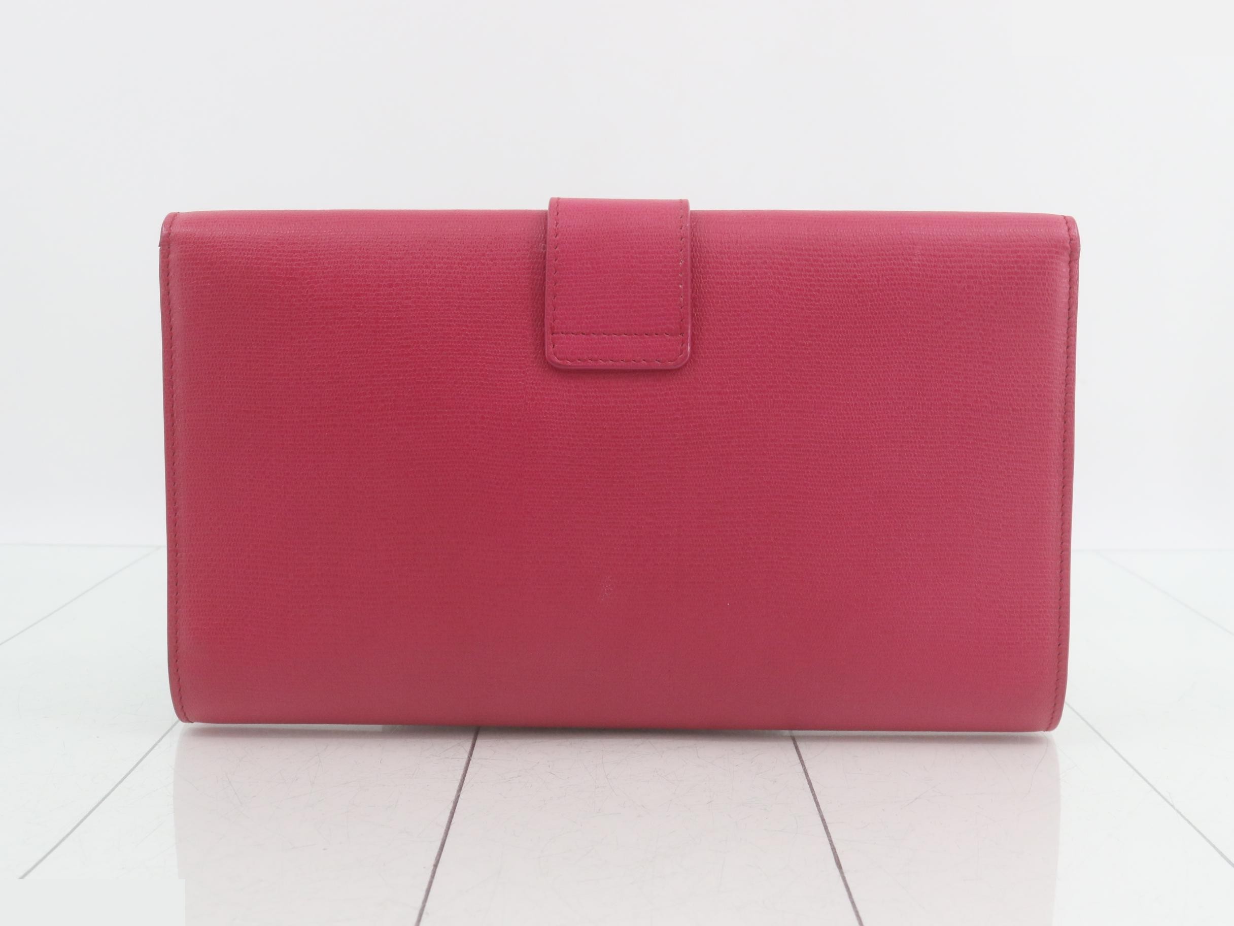 leather clutch bag with Y-shaped hardware — view 2
