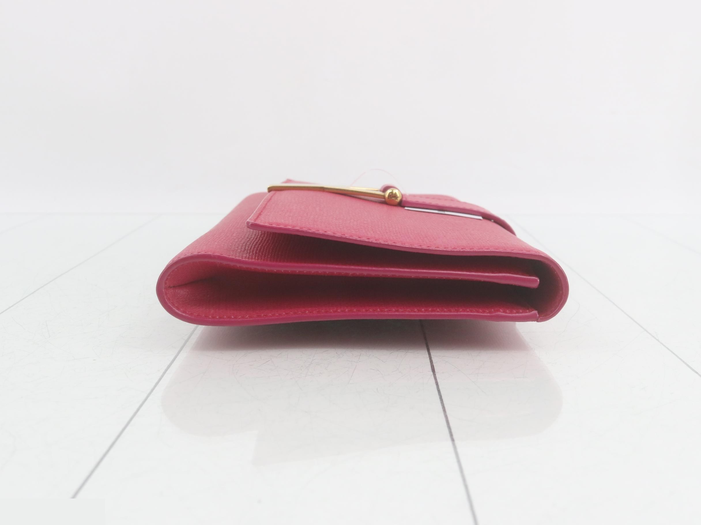 leather clutch bag with Y-shaped hardware — view 3