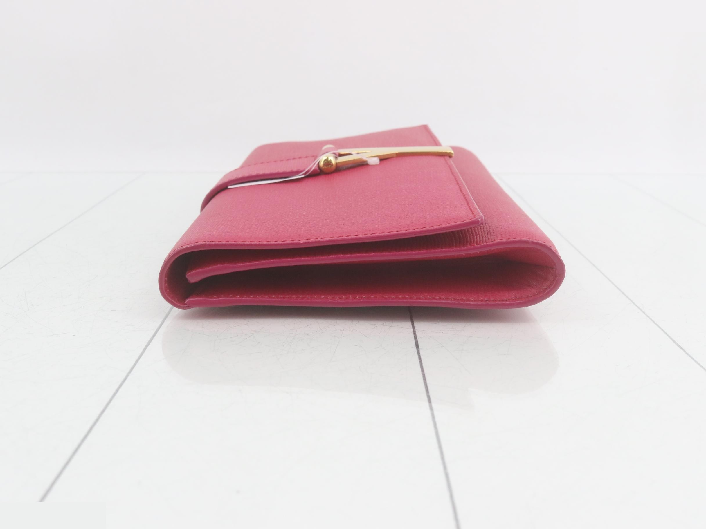 leather clutch bag with Y-shaped hardware — view 4