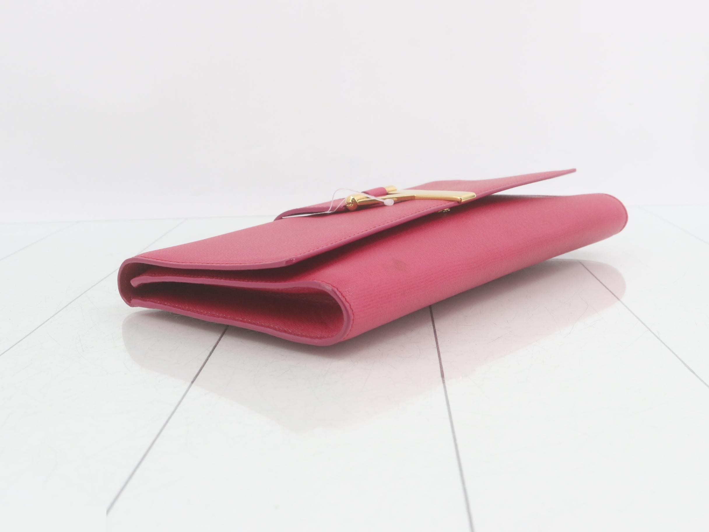leather clutch bag with Y-shaped hardware — view 5