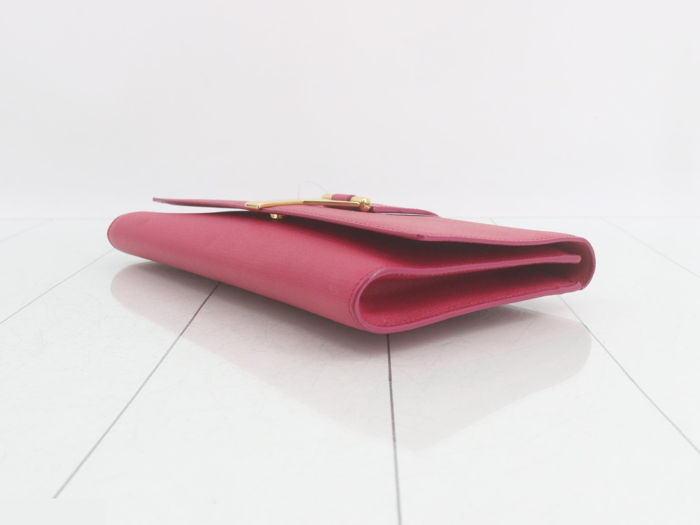 leather clutch bag with Y-shaped hardware — view 6
