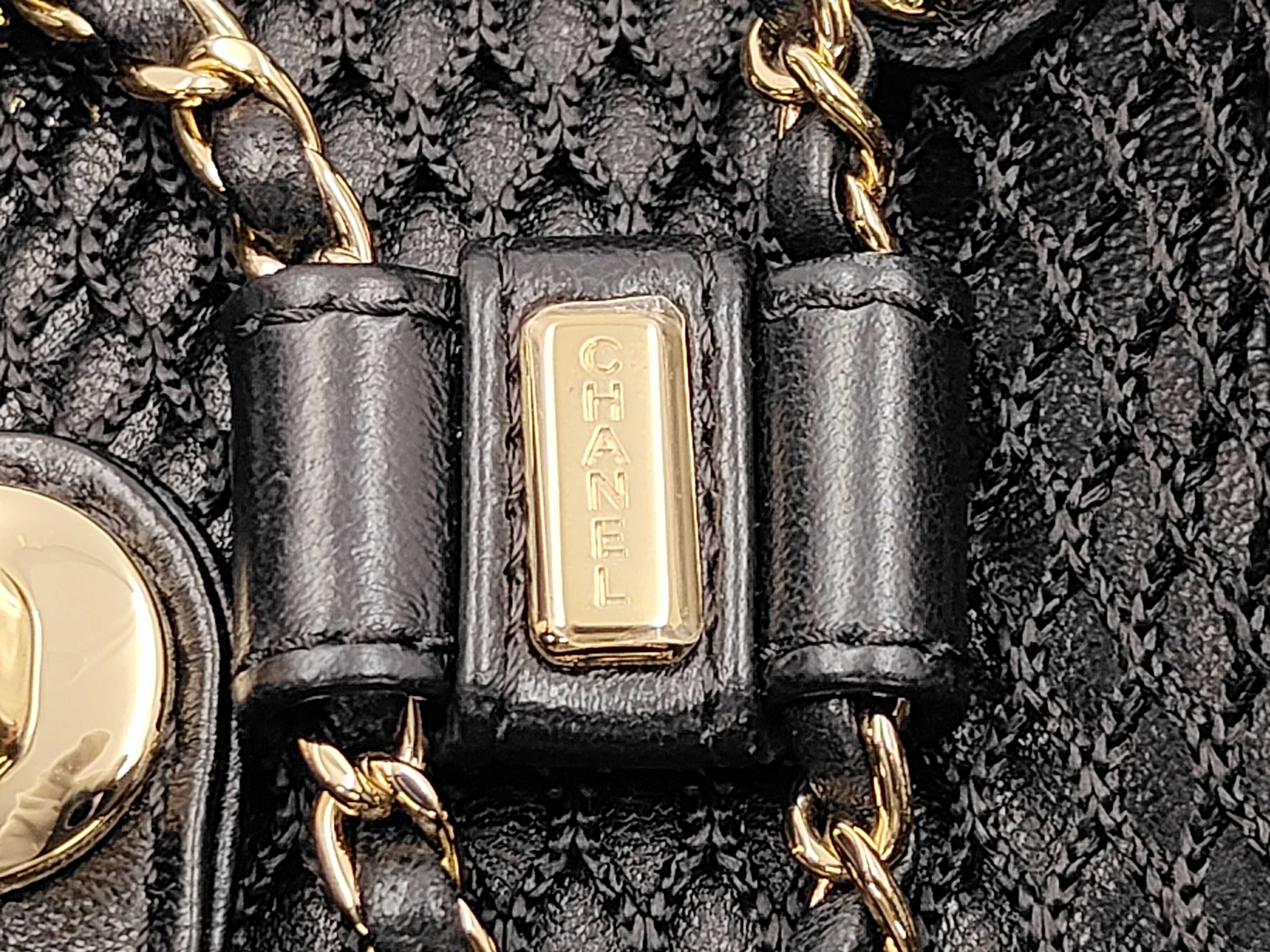 Matelassé Mesh Backpack, Black with Gold Hardware, Random Serial Number, Rucksack — view 15