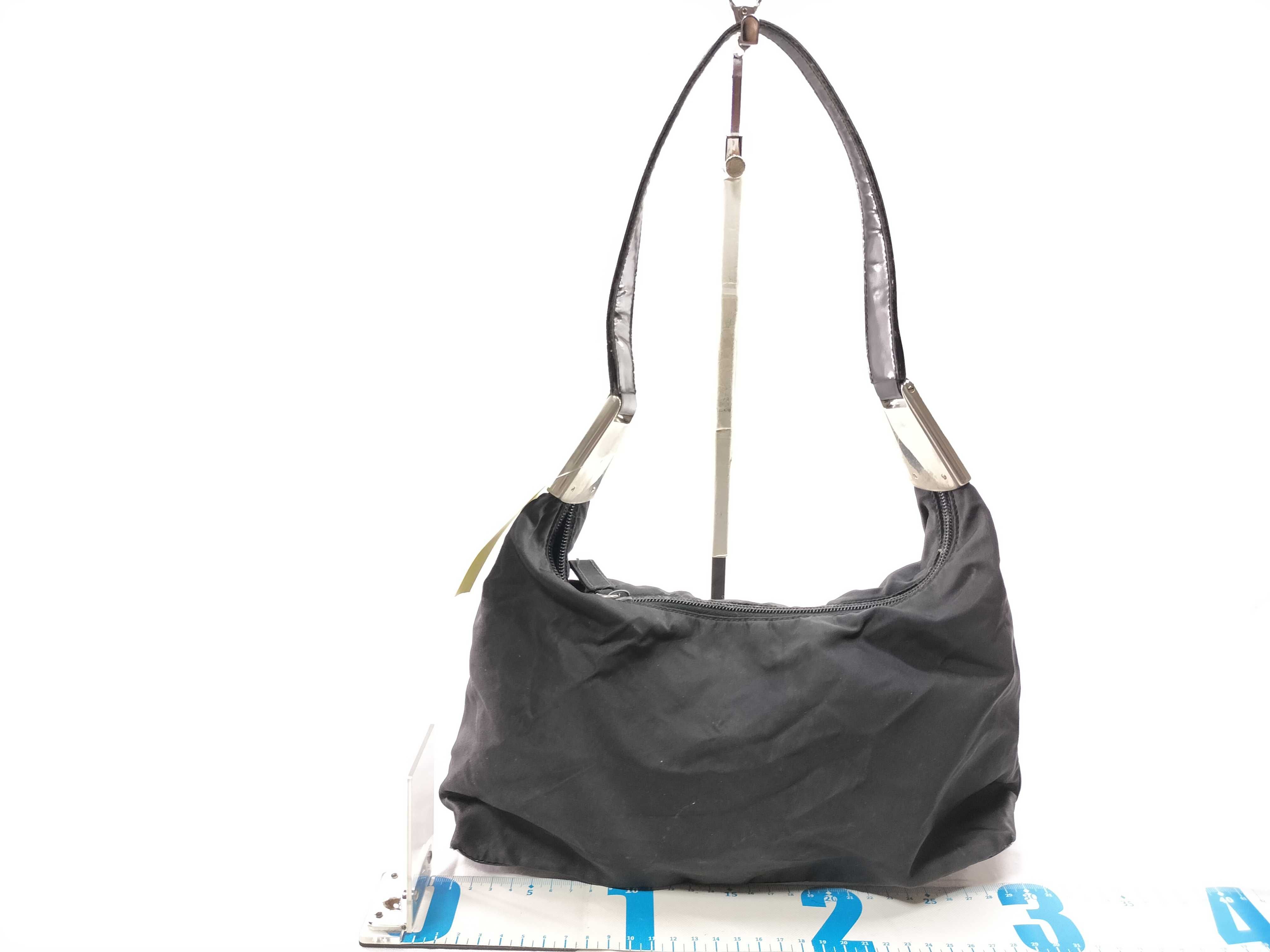 Nylon x Leather Logo Hardware Shoulder Bag — view 2