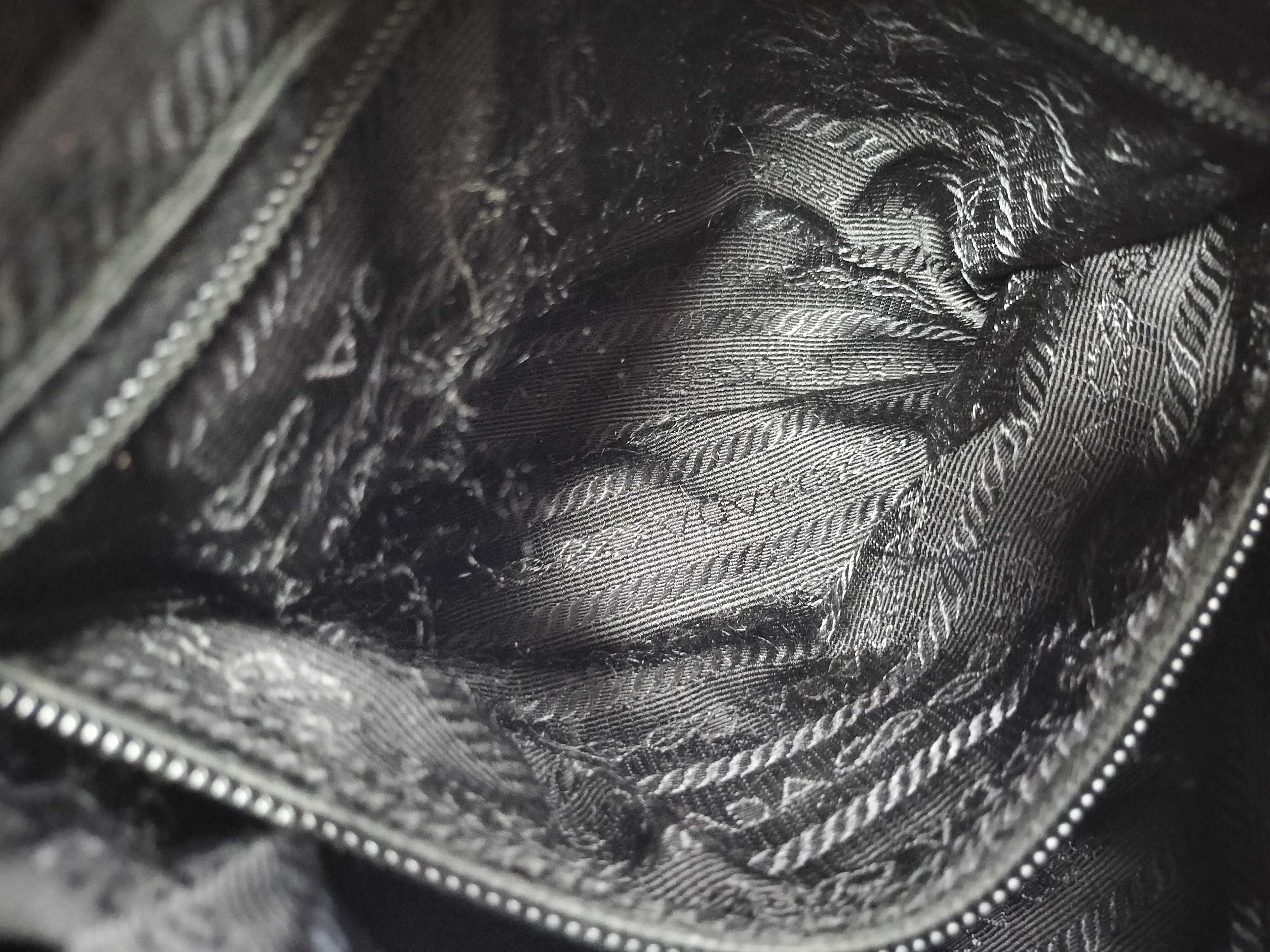Nylon x Leather Logo Hardware Shoulder Bag — view 11