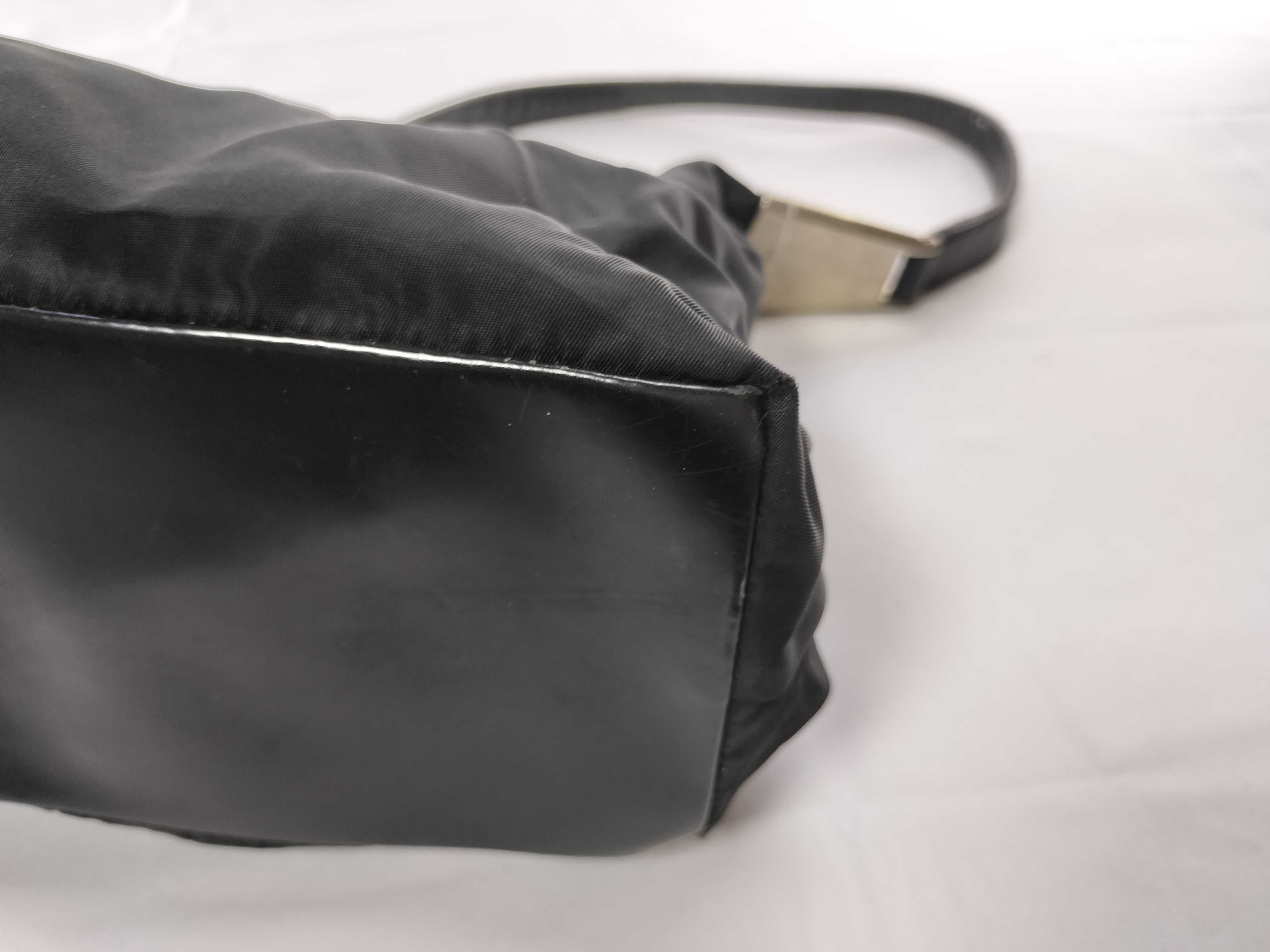 Nylon x Leather Logo Hardware Shoulder Bag — view 7