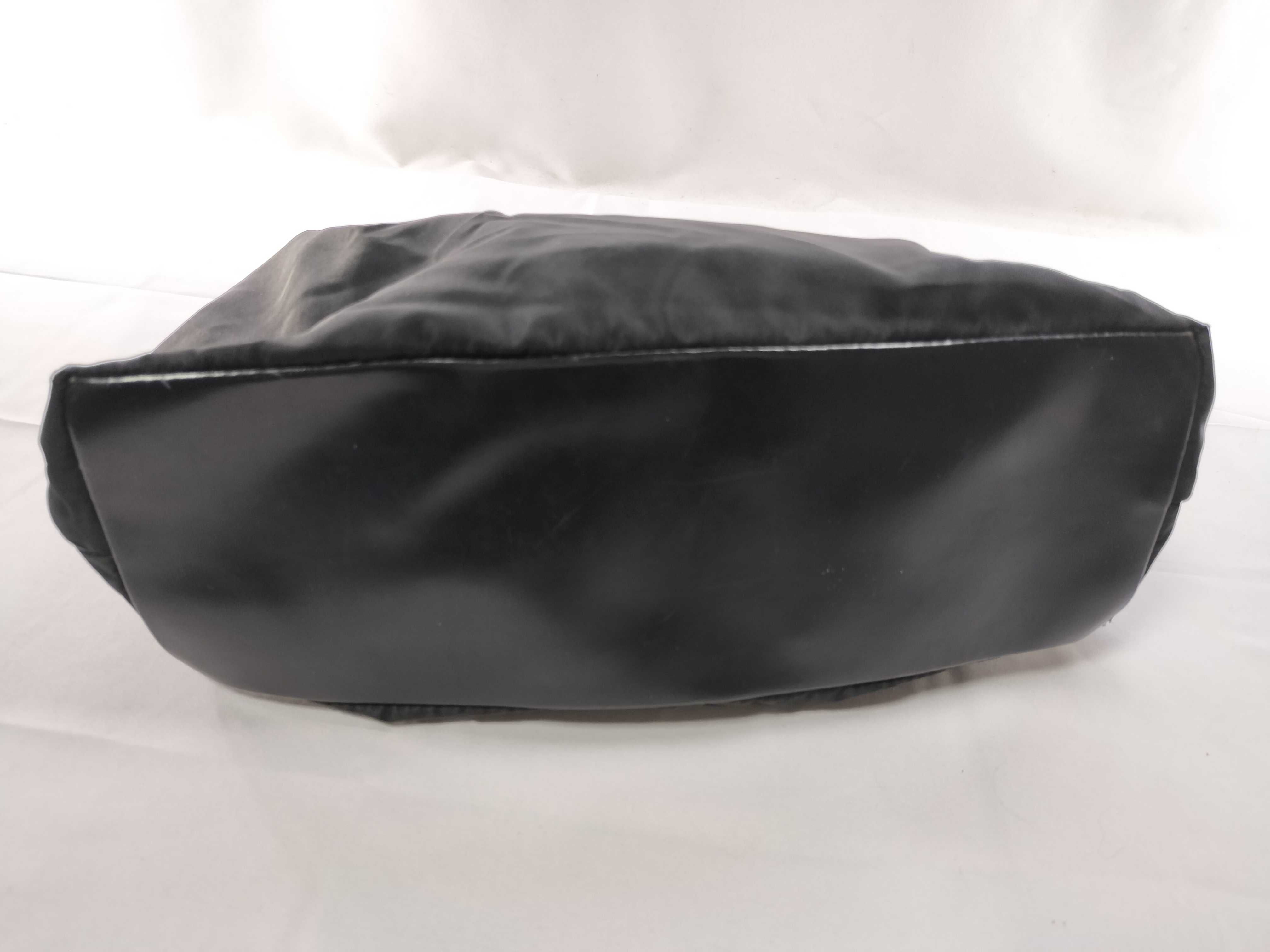 Nylon x Leather Logo Hardware Shoulder Bag — view 8