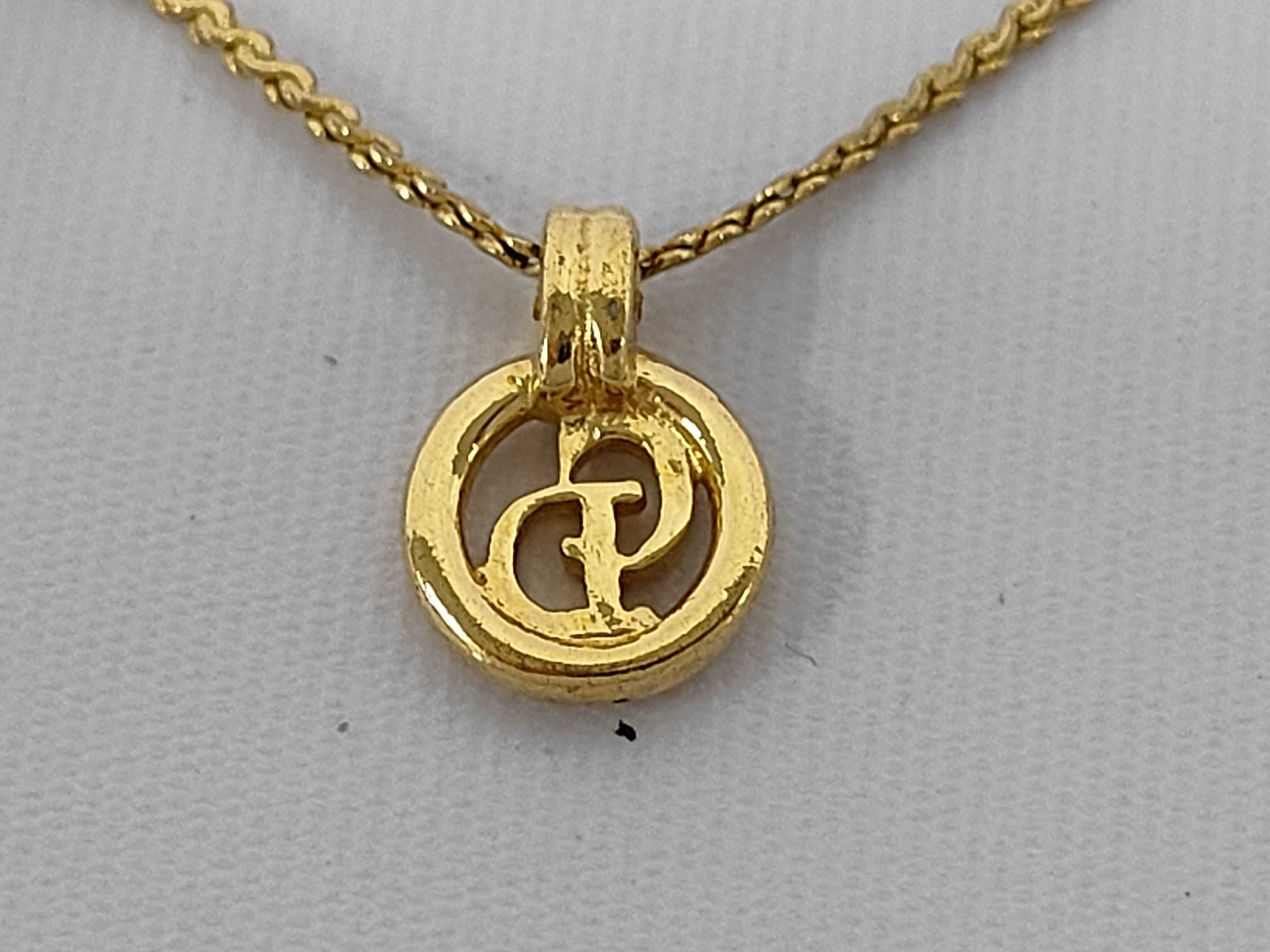 CD logo curb chain gold necklace — view 2