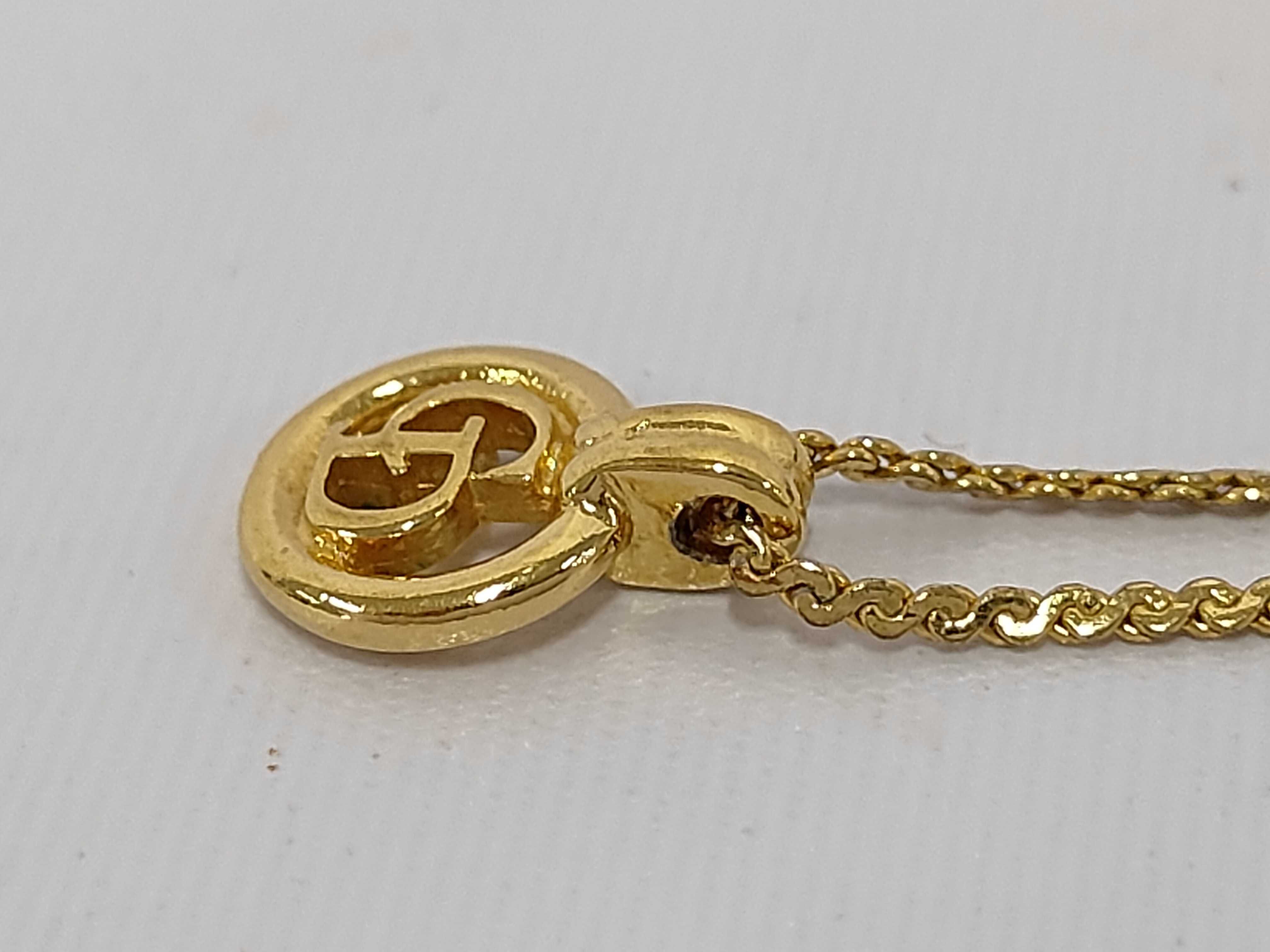 CD logo curb chain gold necklace — view 3
