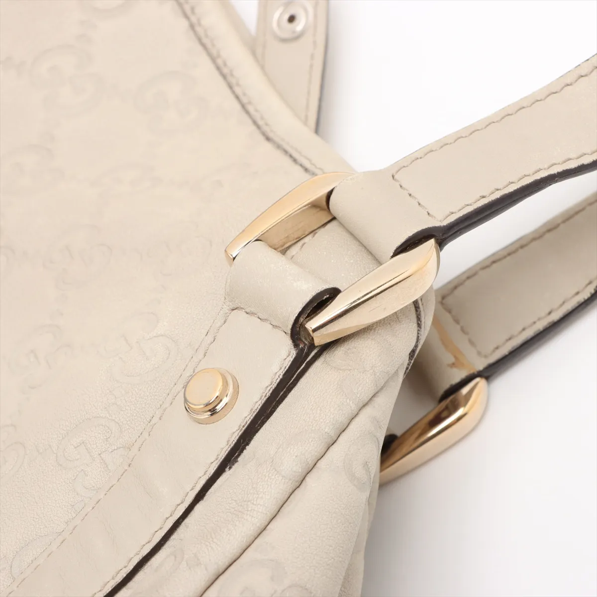 Guccisima Abbey Leather Tote Bag Beige 130736 — view 14