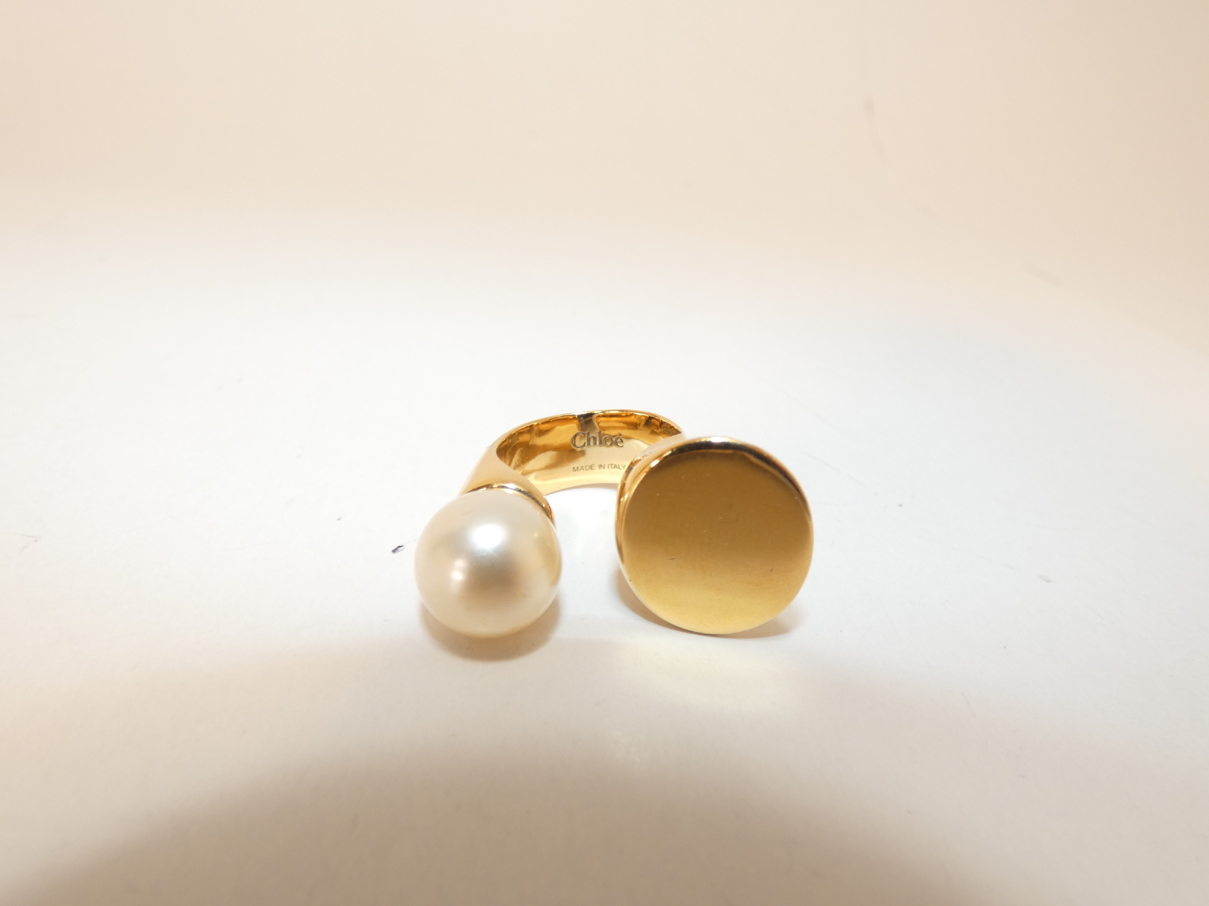 faux pearl GP ring — view 2