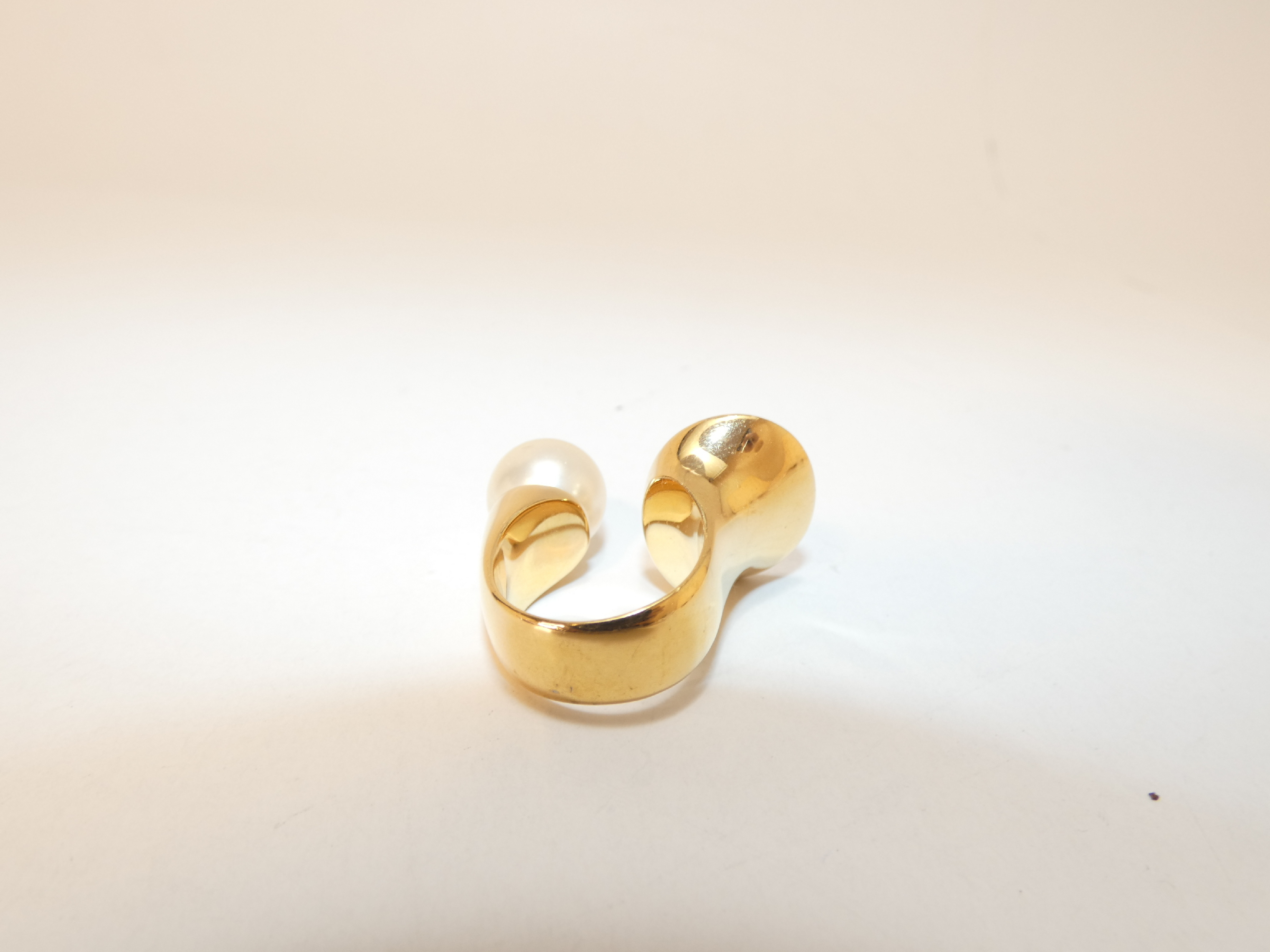 faux pearl GP ring — view 3