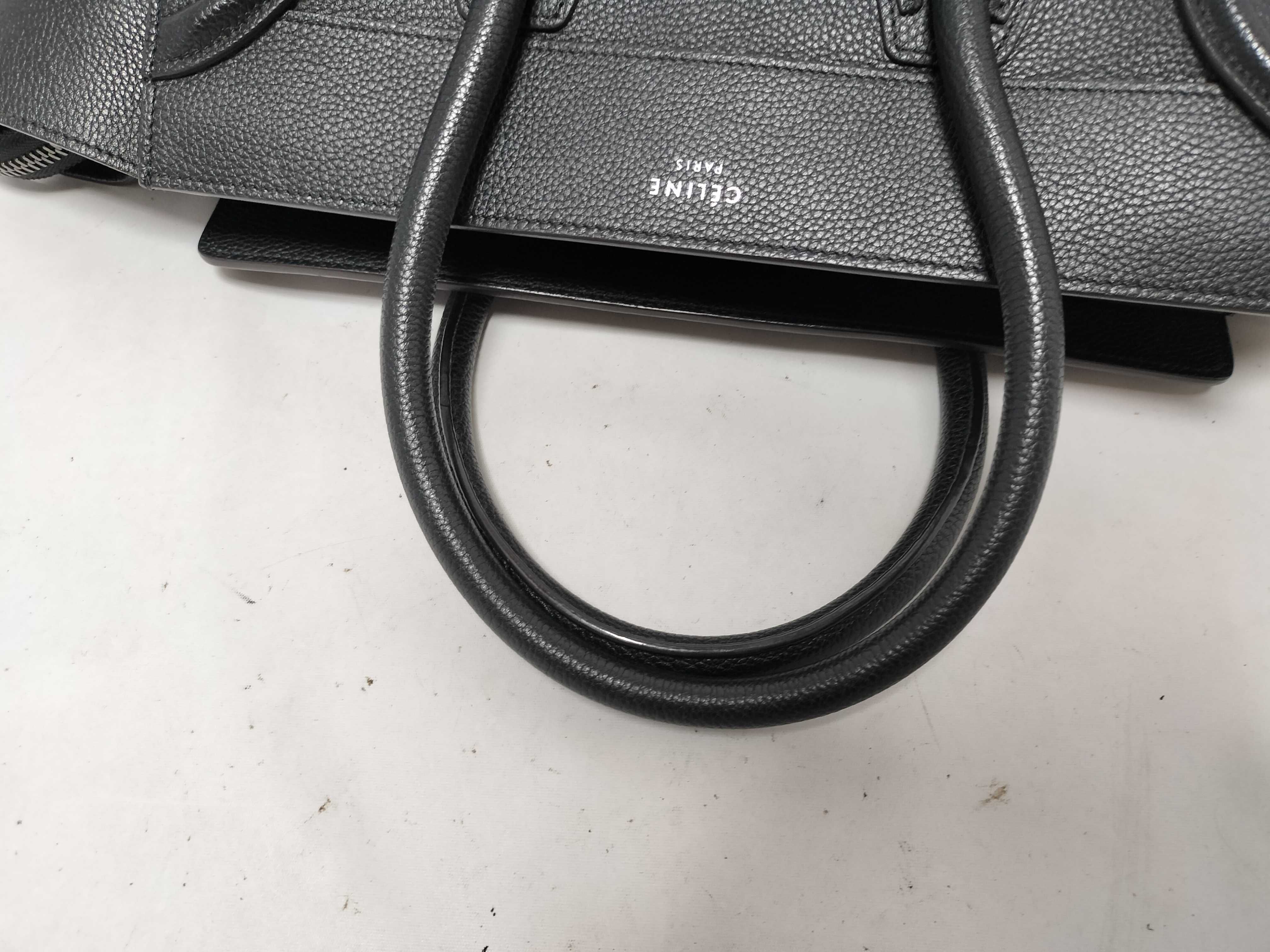 Luggage Mini Shopper Leather Handbag, Black — view 3