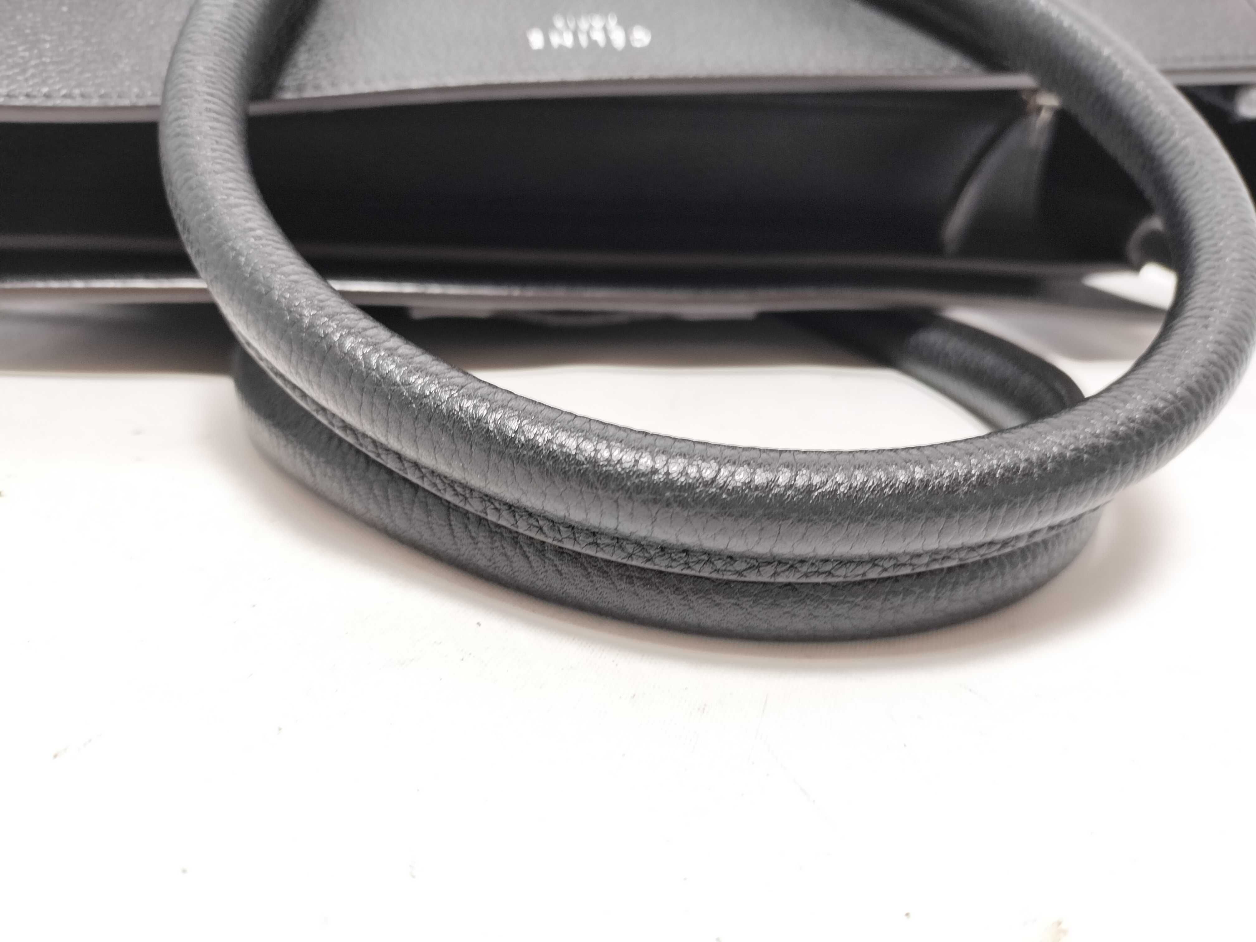 Luggage Mini Shopper Leather Handbag, Black — view 4
