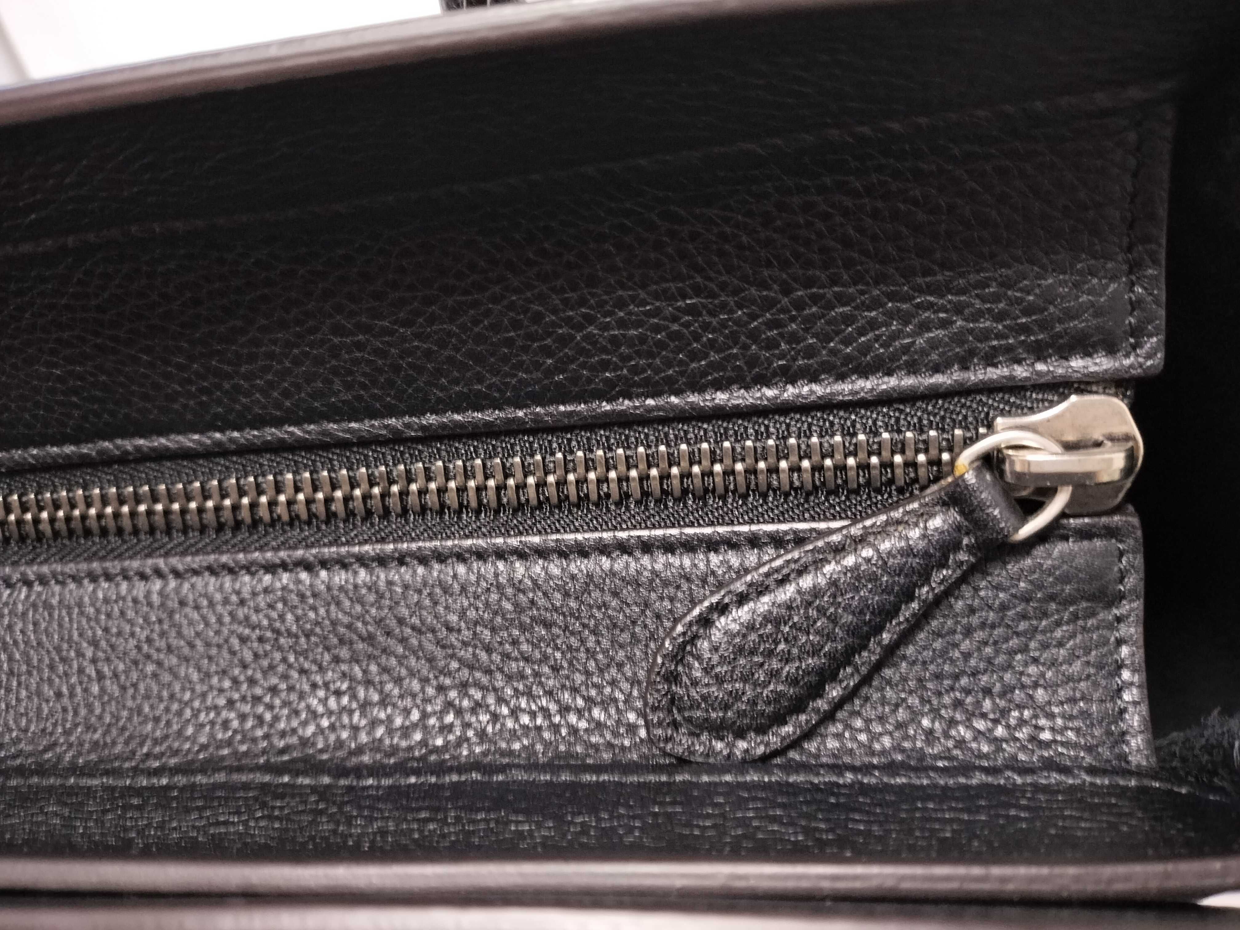 Luggage Mini Shopper Leather Handbag, Black — view 6