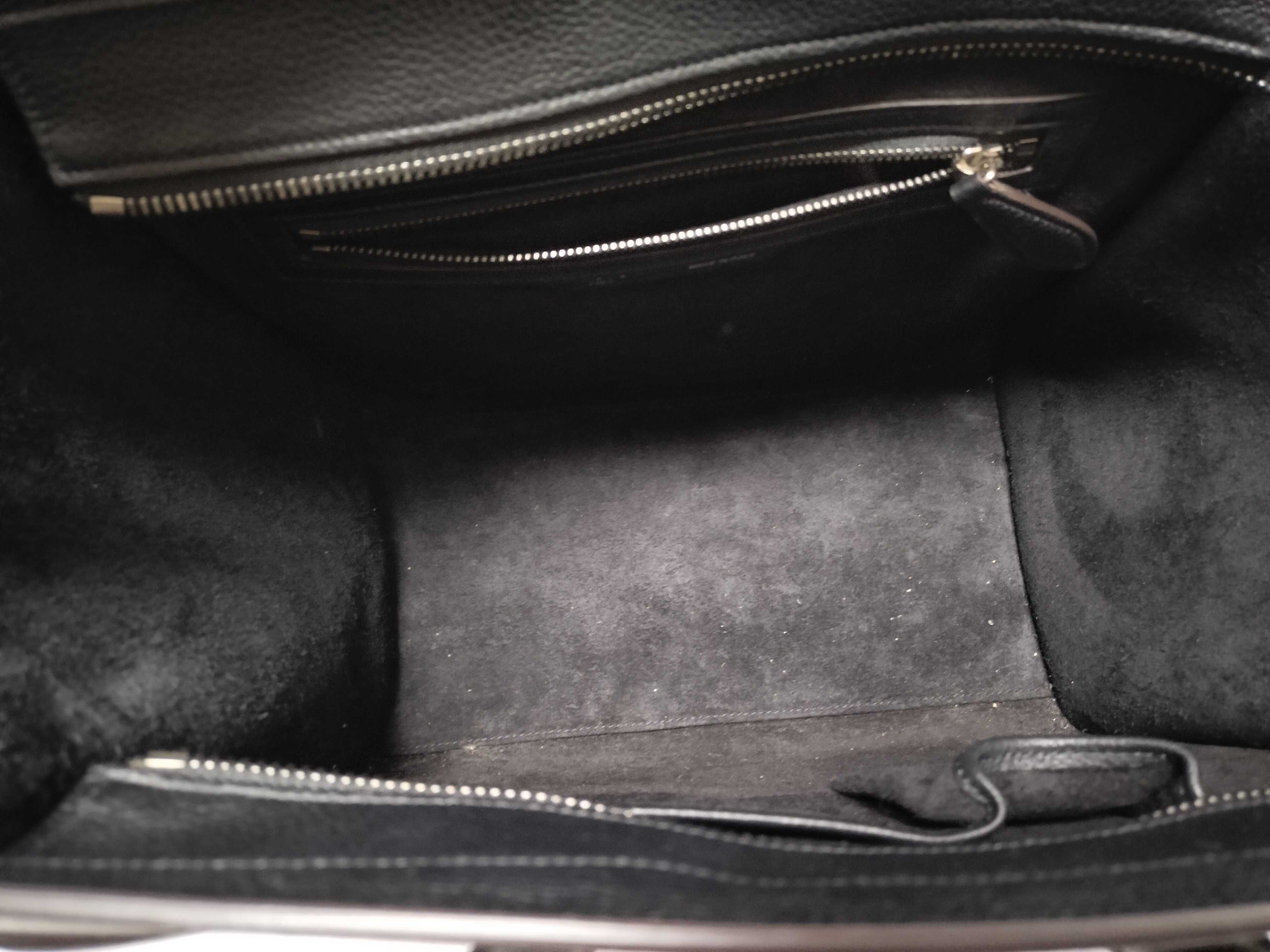 Luggage Mini Shopper Leather Handbag, Black — view 9