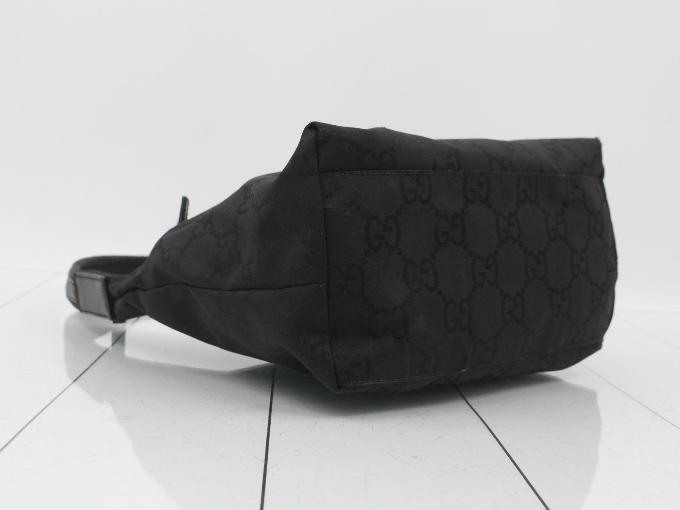 Canvas One-Shoulder Bag, Black, 001-3386 — view 5