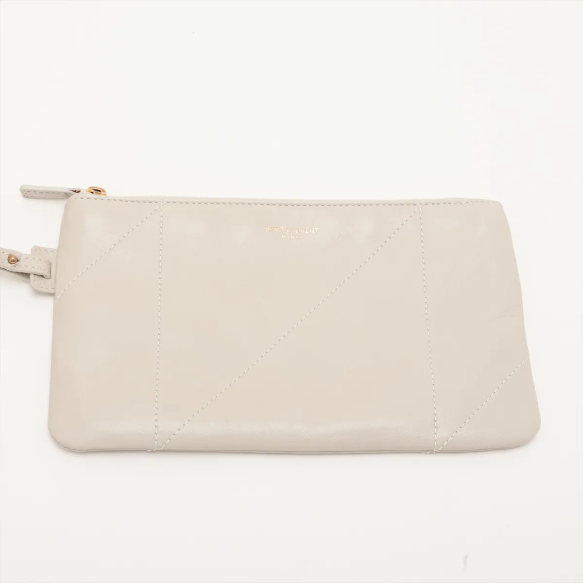 Jamie Leather Chain Shoulder Bag, Beige, 781666 — view 10