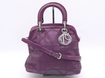 Leather Lady Dior Granville 2-way bag