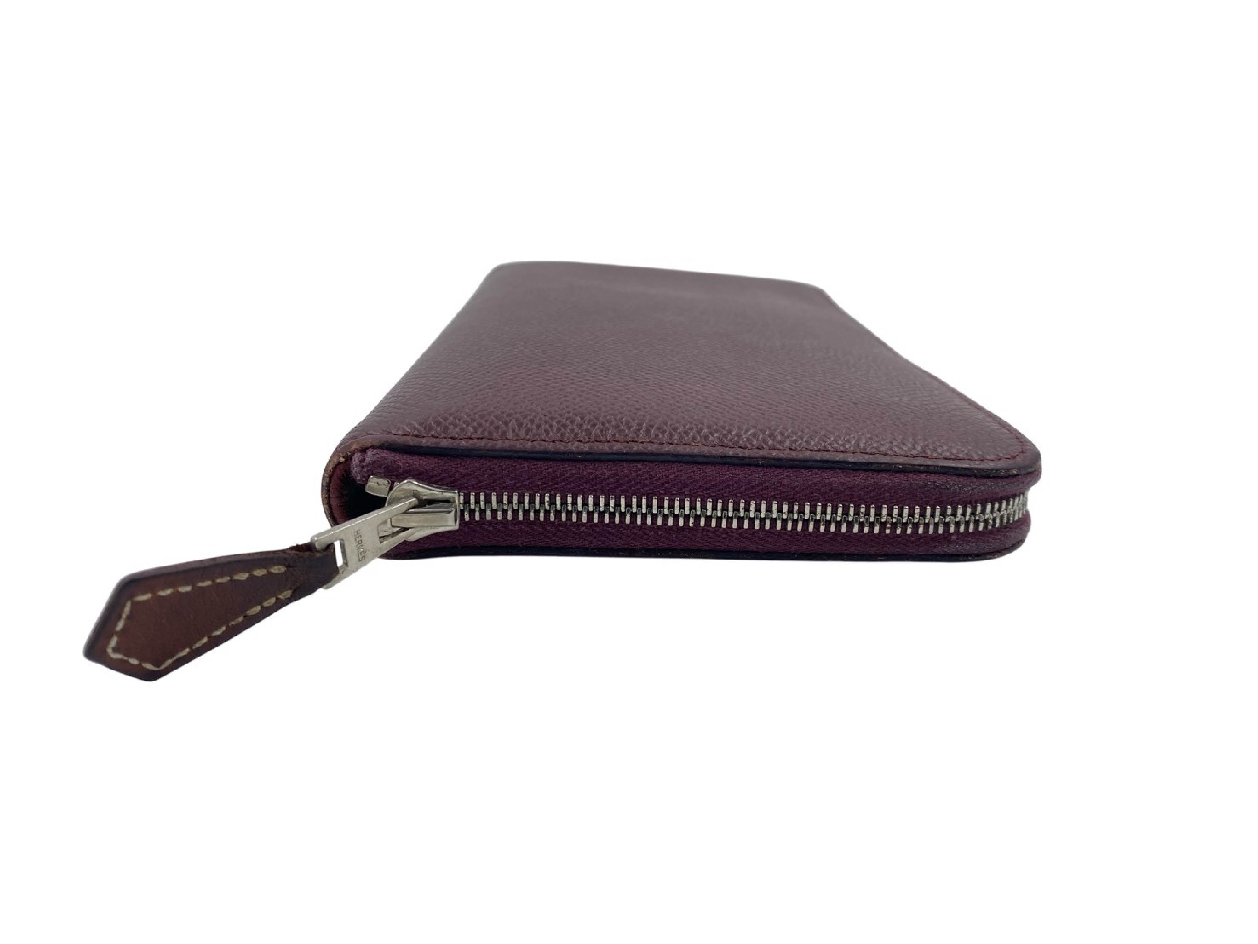 Azap Long Silk In Veau Epsom Round Zip Wallet Bordeaux Silver Hardware A: 2017 Wallet — view 3