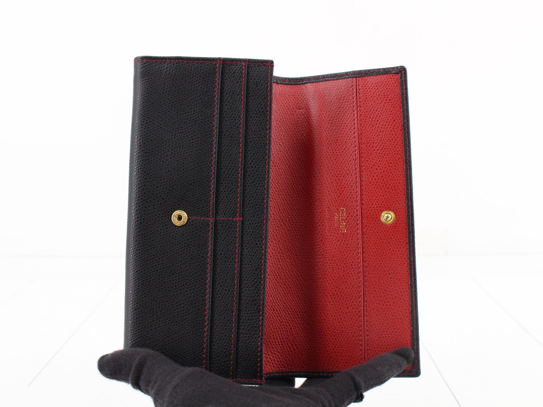 Bi-fold flap long wallet, two-tone — view 4