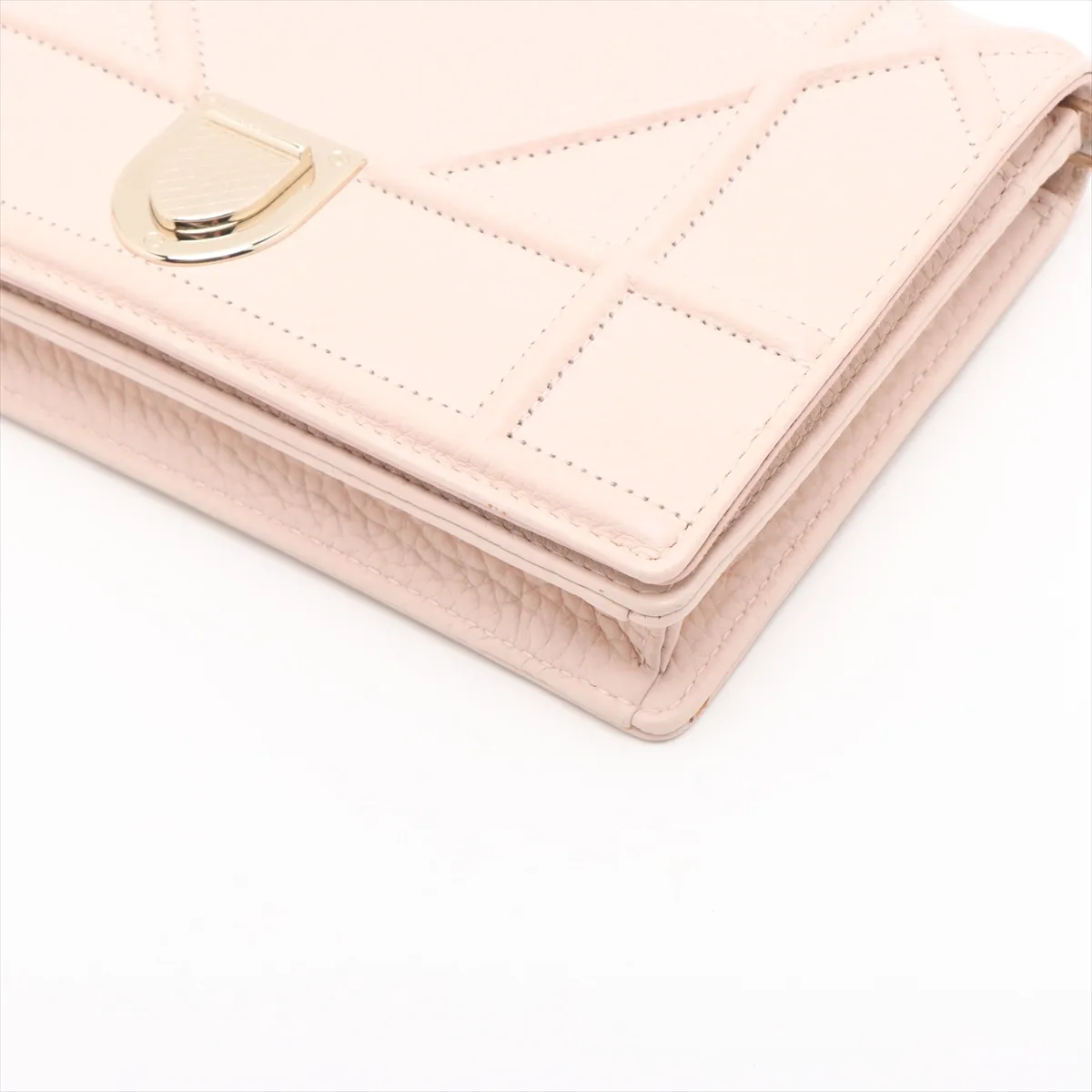 Diorama Leather Chain Wallet Pink — view 3