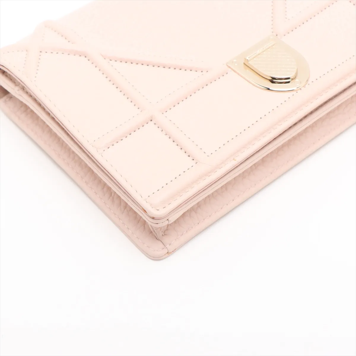 Diorama Leather Chain Wallet Pink — view 4