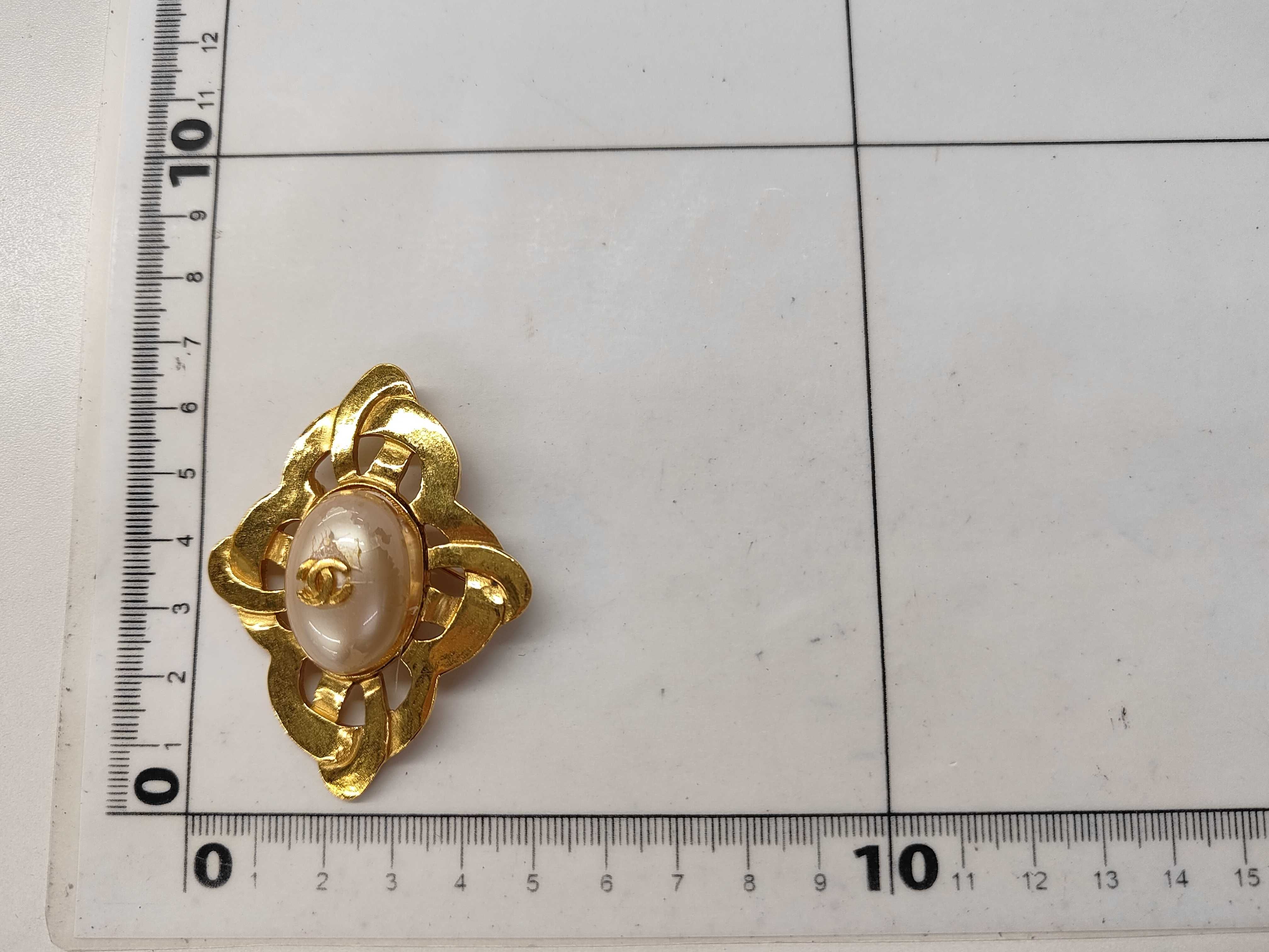 97P Brooch, Faux Pearl, Coco Mark Brooch — view 6