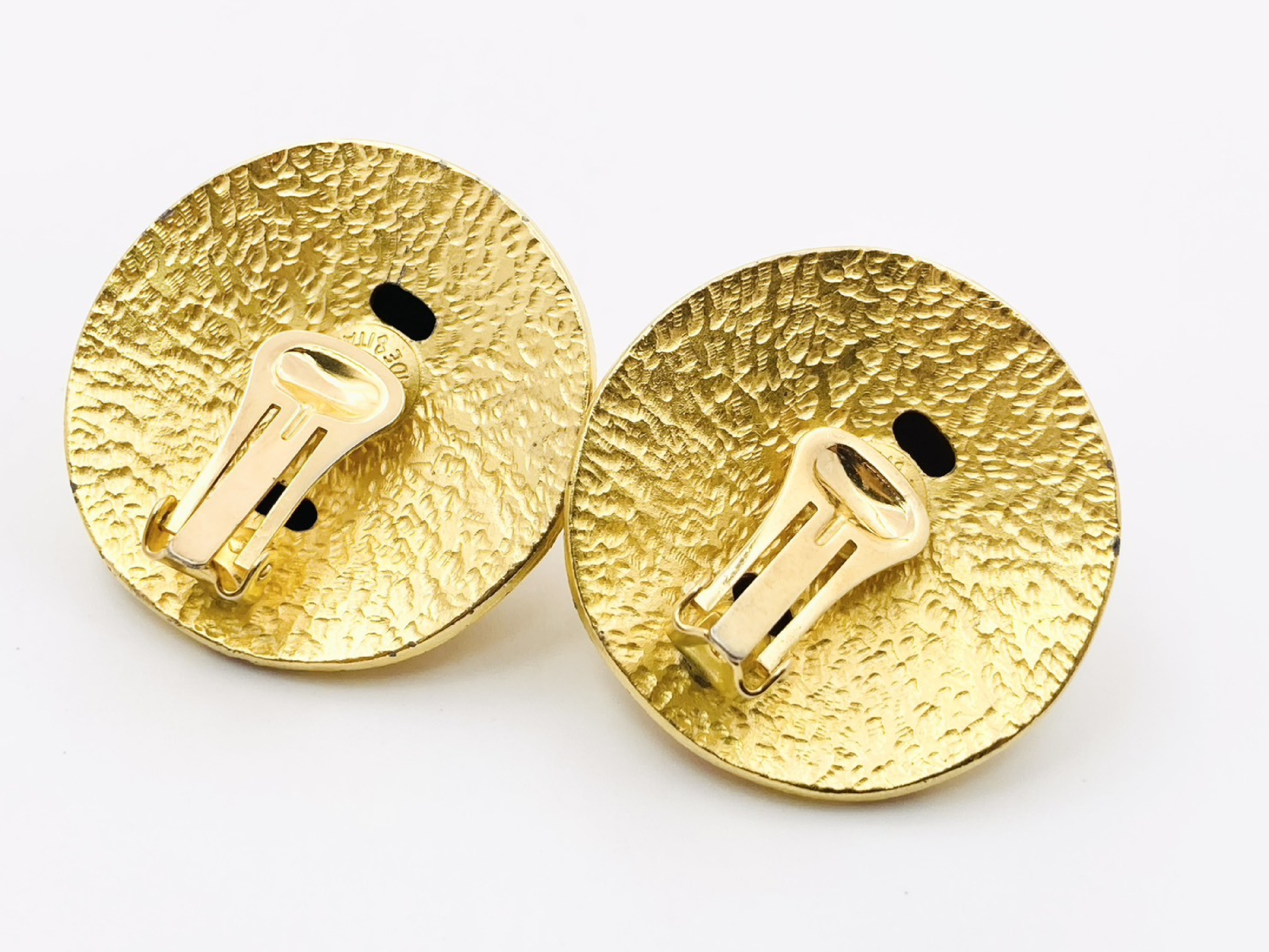 Starball Arc de Triomphe Round Earrings, Gold, Large, Old Vintage Earrings — view 2