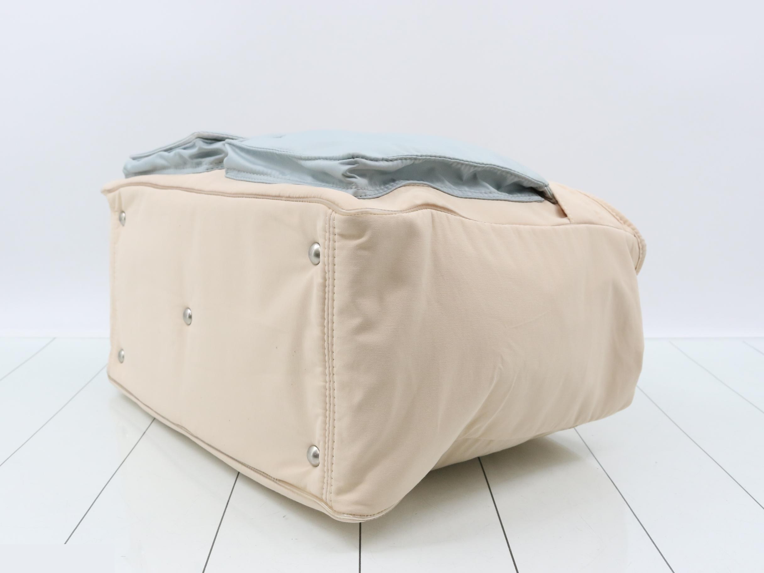 Sports line shoulder bag, nylon, silver hardware, pink beige × — view 6