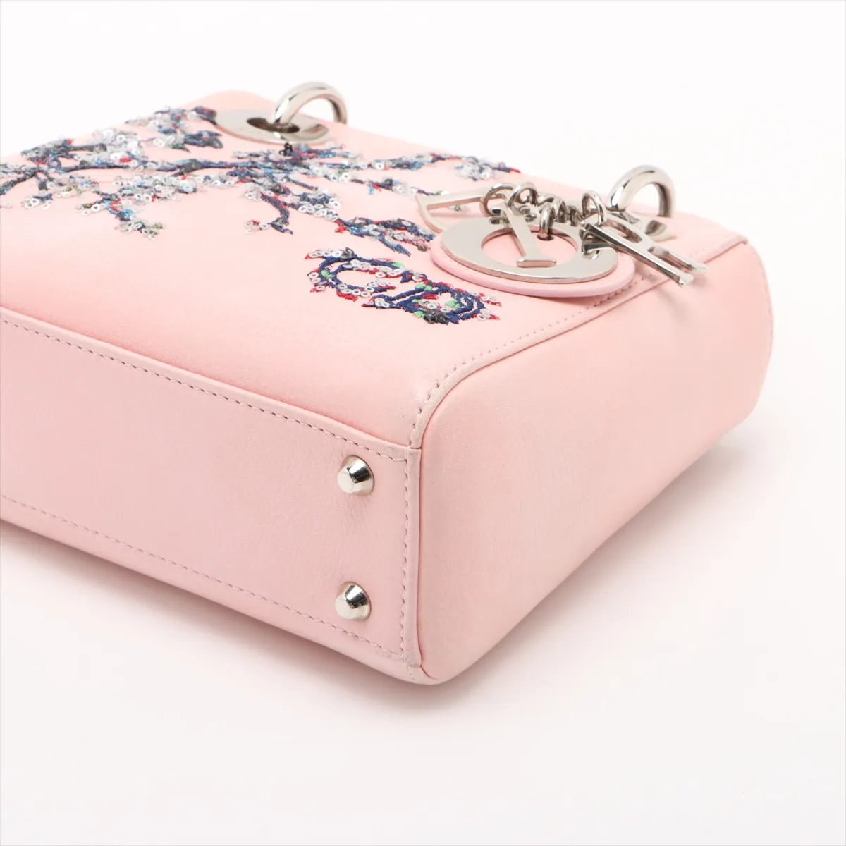 Lady Dior Mini Leather 2WAY Handbag Pink — view 3