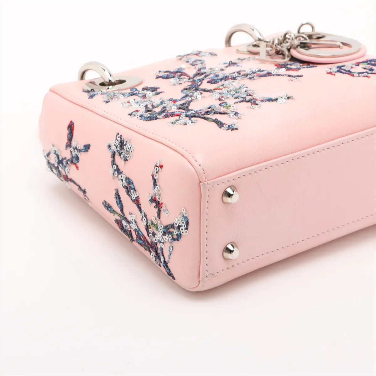 Lady Dior Mini Leather 2WAY Handbag Pink — view 4