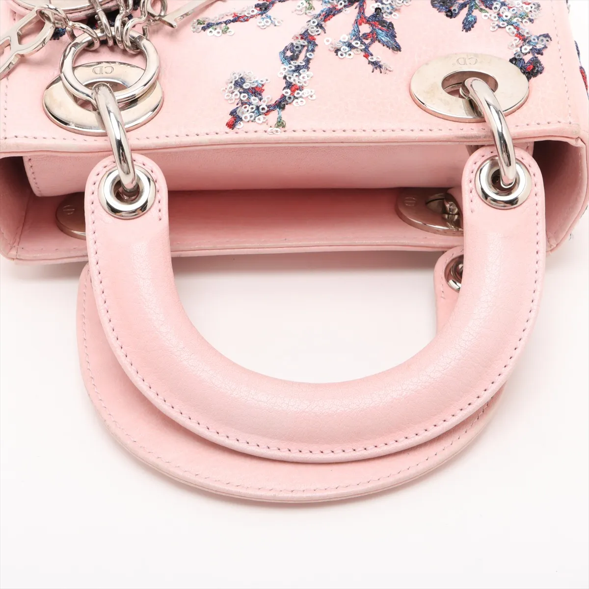 Lady Dior Mini Leather 2WAY Handbag Pink — view 5