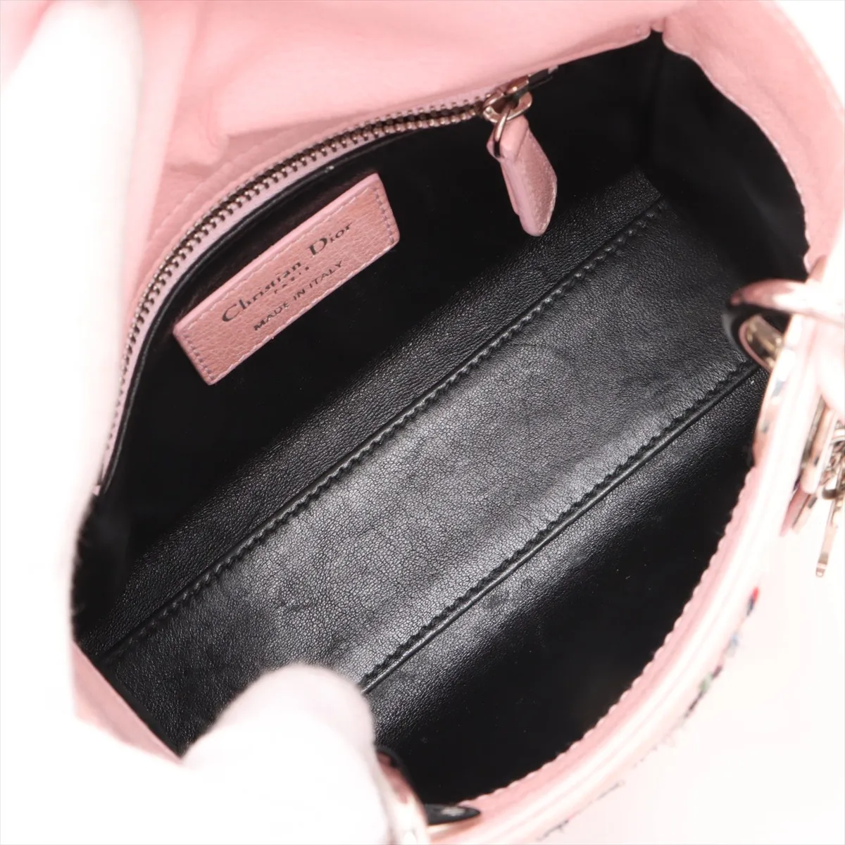 Lady Dior Mini Leather 2WAY Handbag Pink — view 8