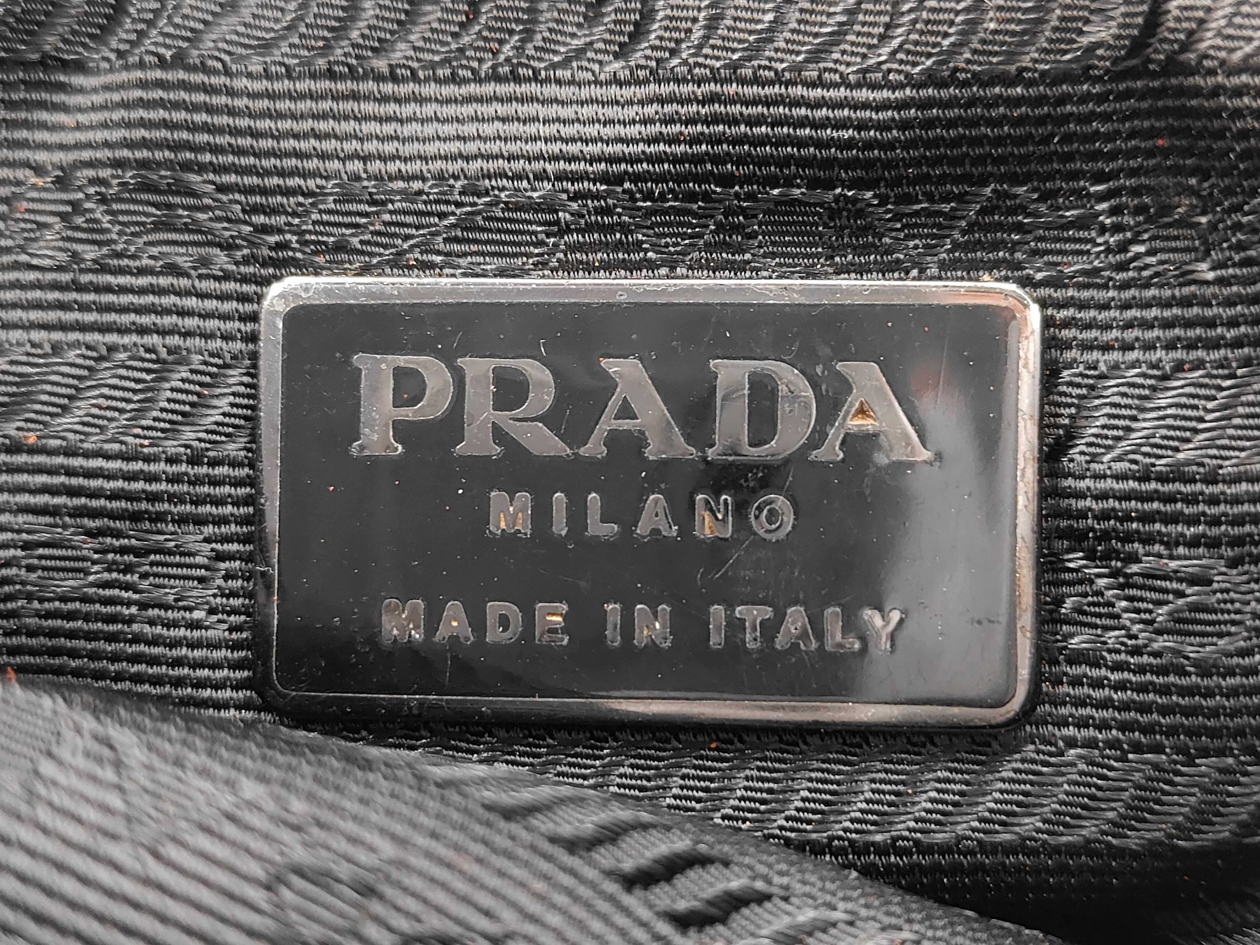 Nylon Leather Flap Logo Bracket Push-Lock Shoulder Bag Silver Bracket Black Shoulder Bag — view 9