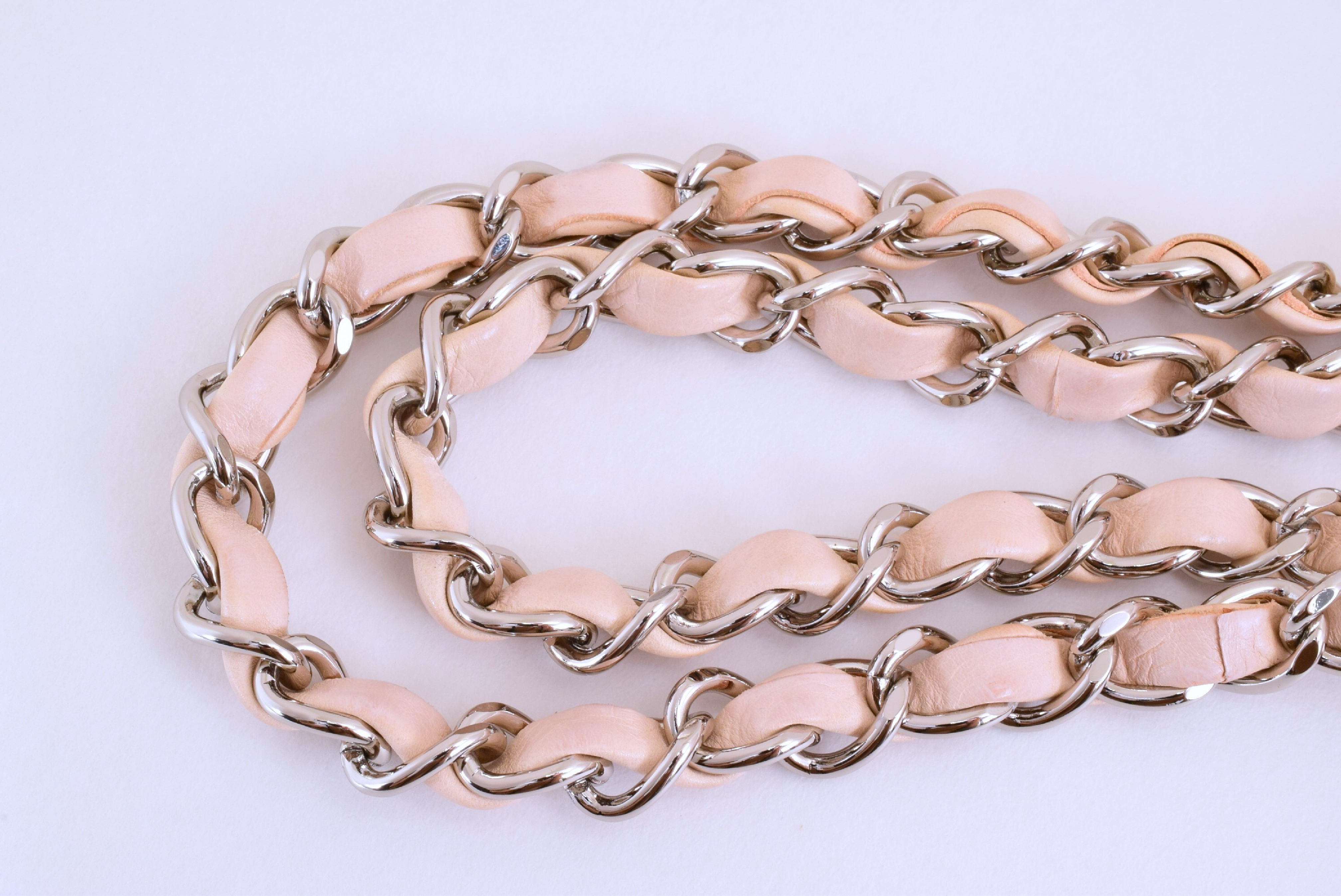 Matelassé Chain Shoulder Bag, Pink, Silver Hardware — view 9