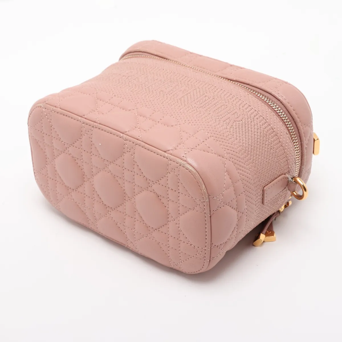 Cannage Leather 2-Way Vanity Bag Pink — view 3