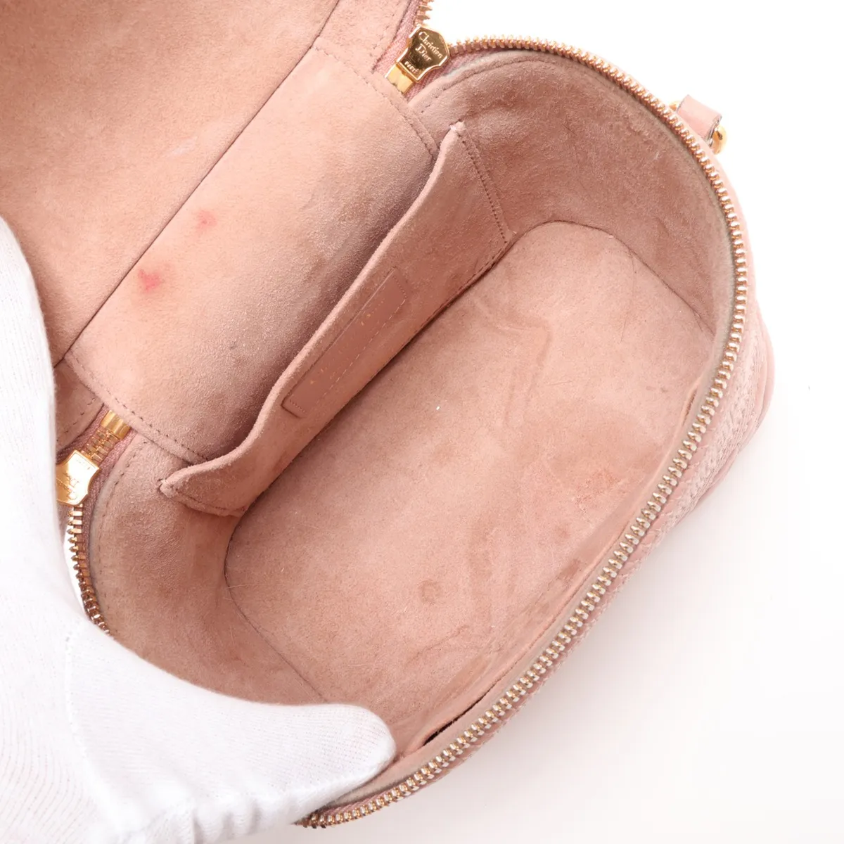 Cannage Leather 2-Way Vanity Bag Pink — view 8