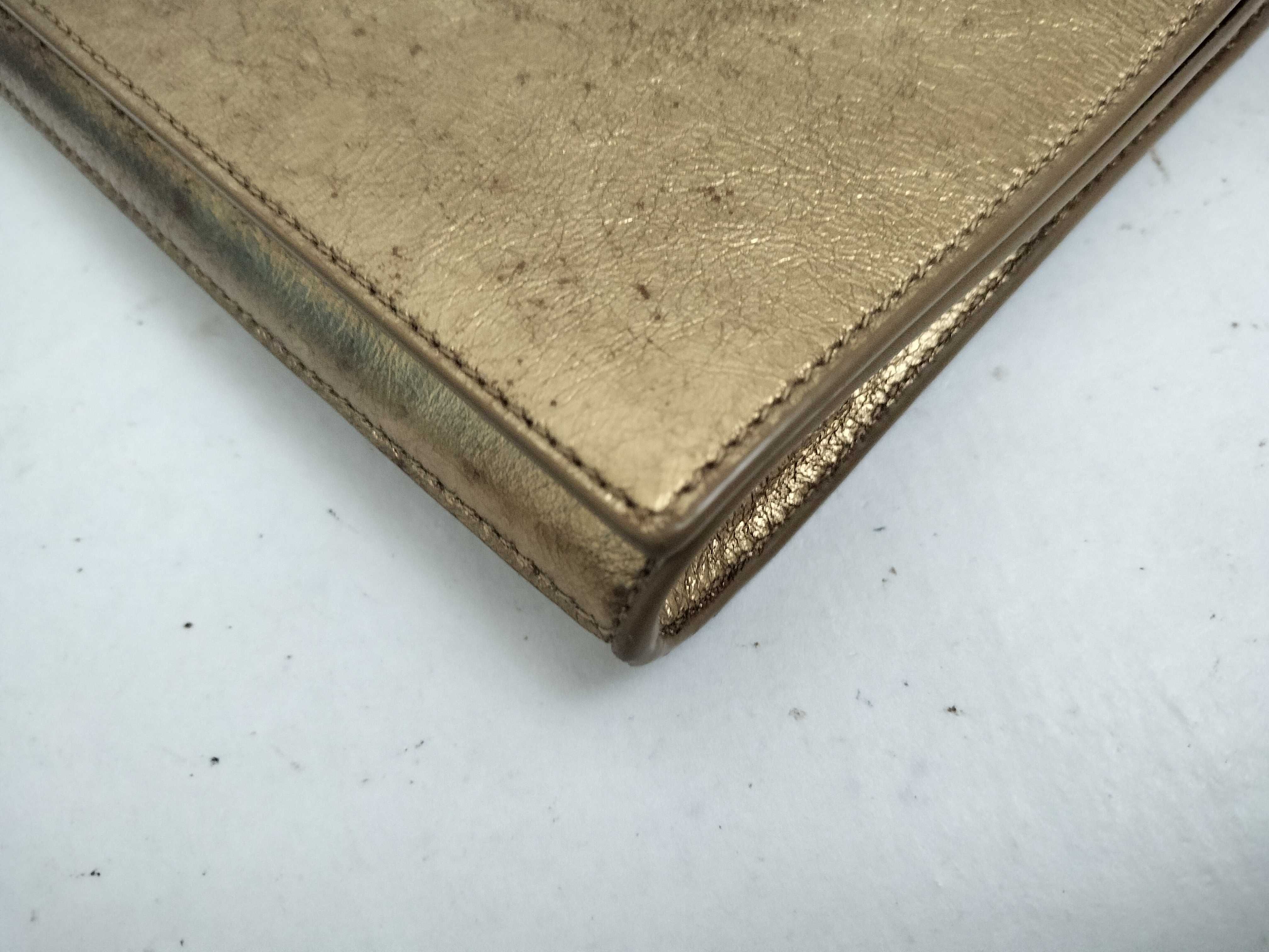 clutch bag, gold leather clutch bag — view 3
